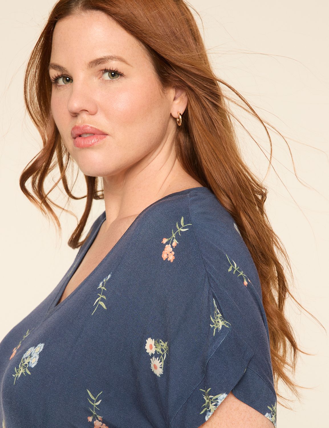 Casual Short Sleeve V-Neck Dolman T | LaneBryant