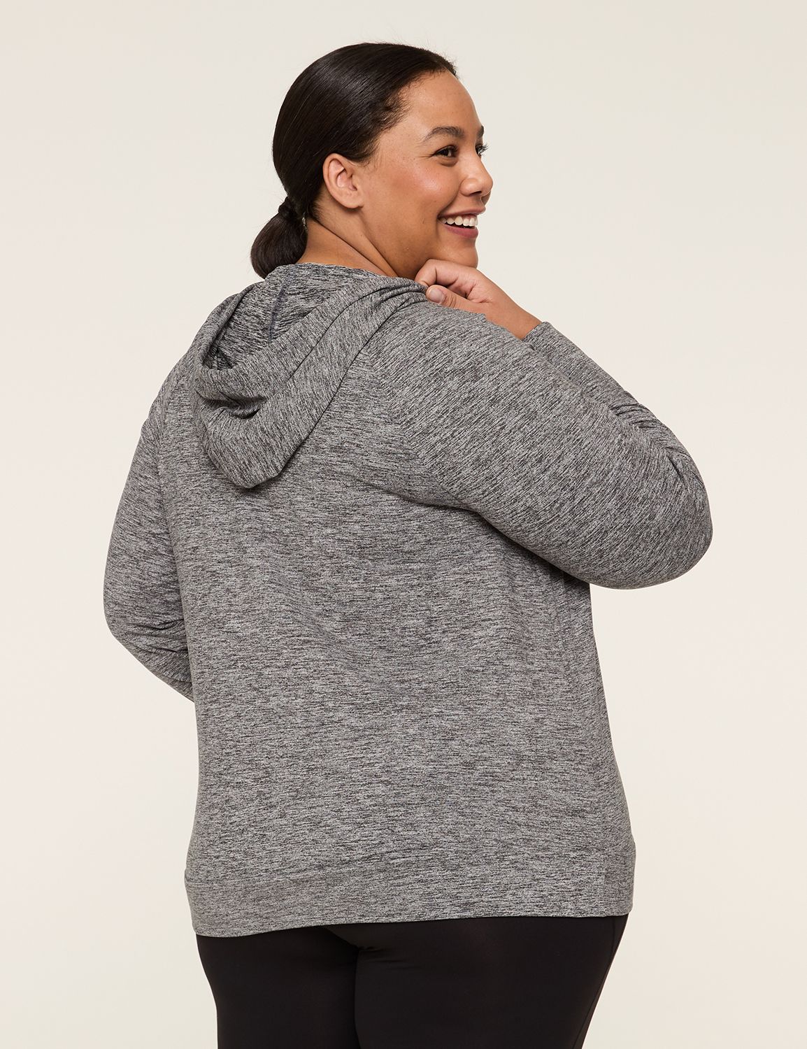 LIVI Soft Marl Zip-Front Hoodie