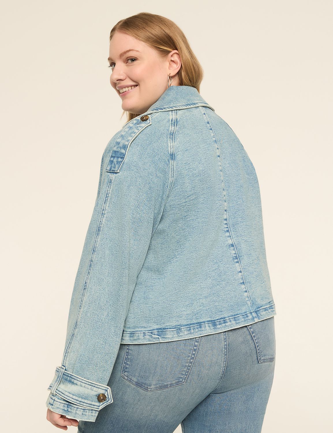 Cropped Denim Trench
