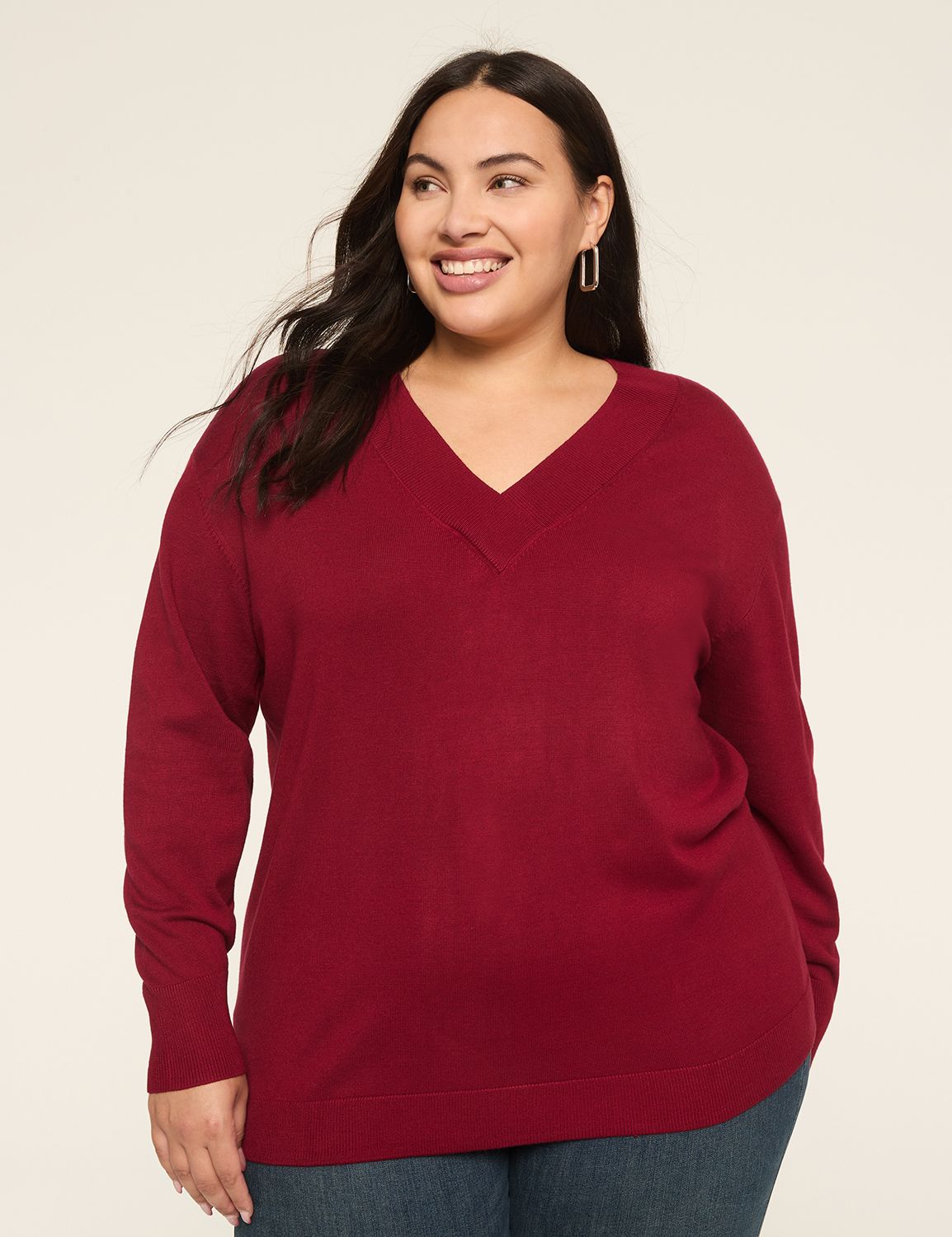 Classic Long Sleeve V-neck Pullover Product Image 1