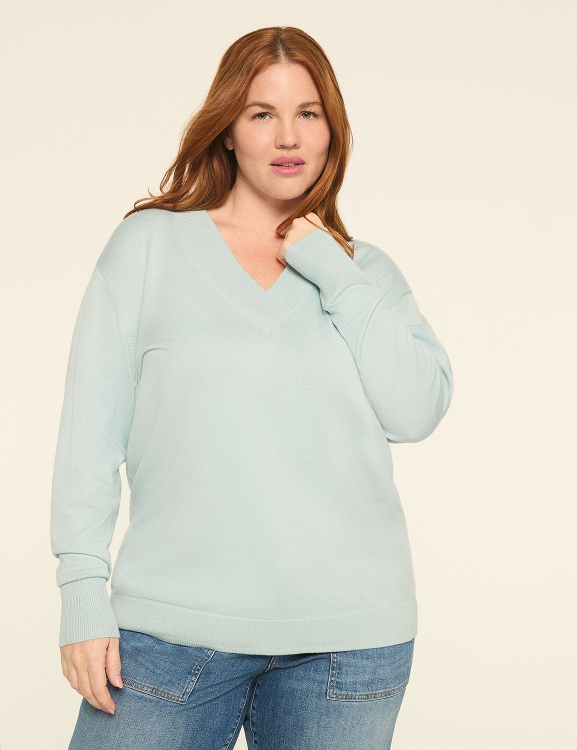 Long-sleeved V Neck pullover
