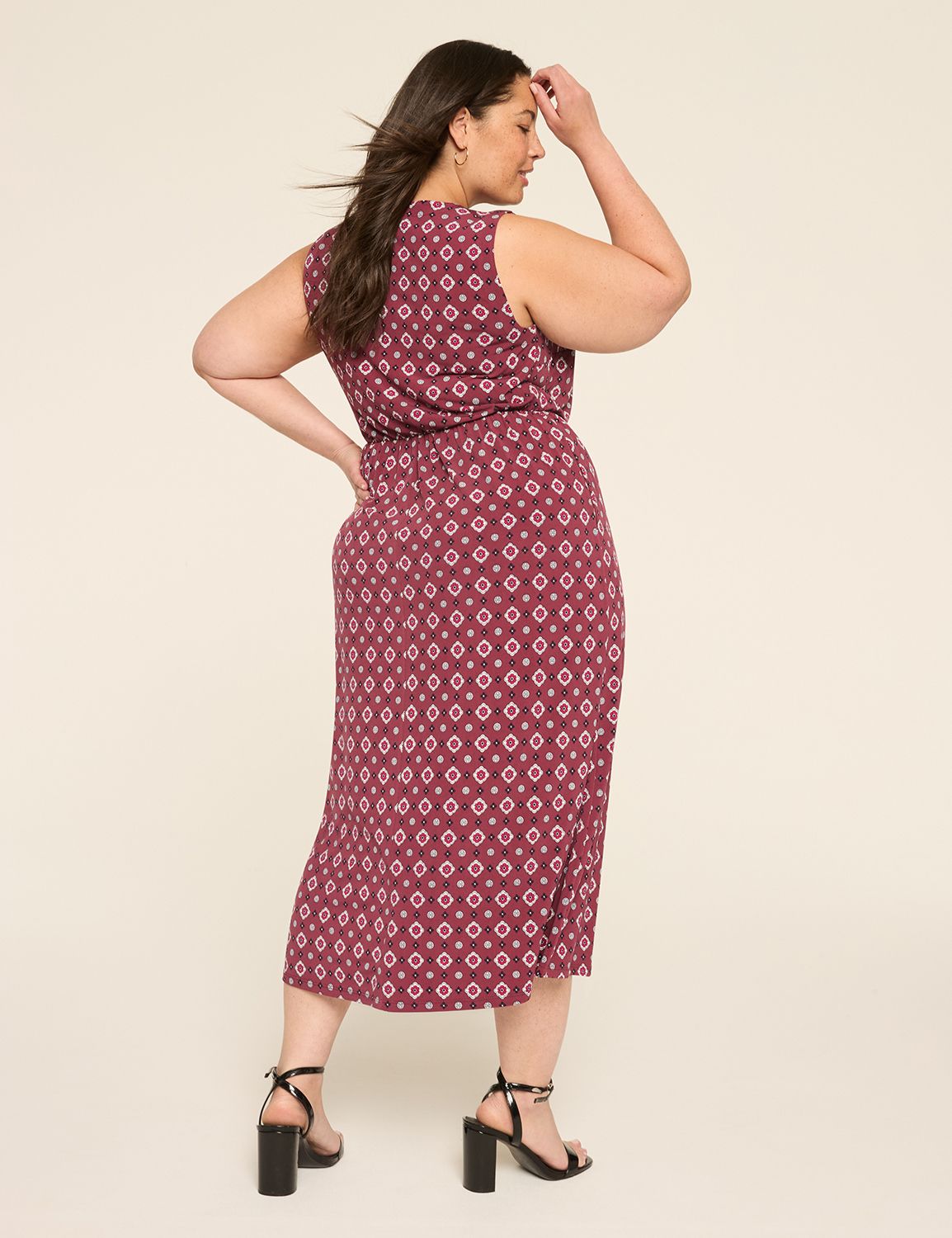 Sleeveless Faux-Wrap Jersey Dress