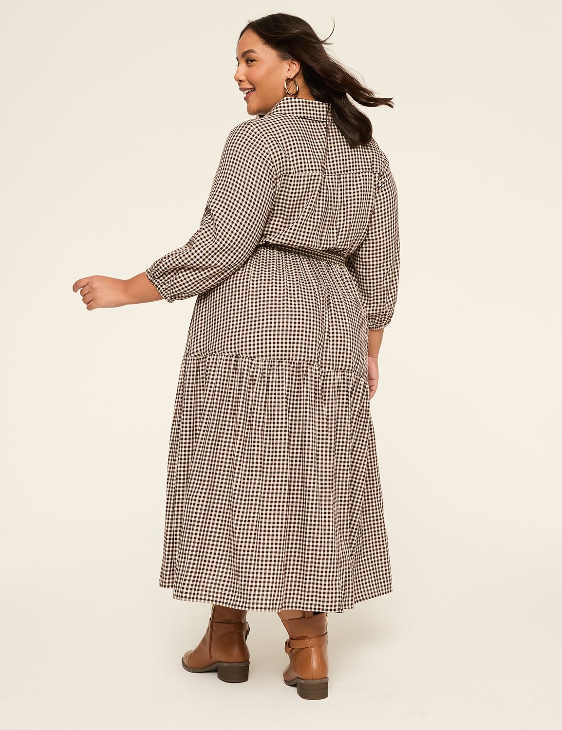 ELBOW SLEEVE COLLARED SHIRT DRESS 1 Product Image 2