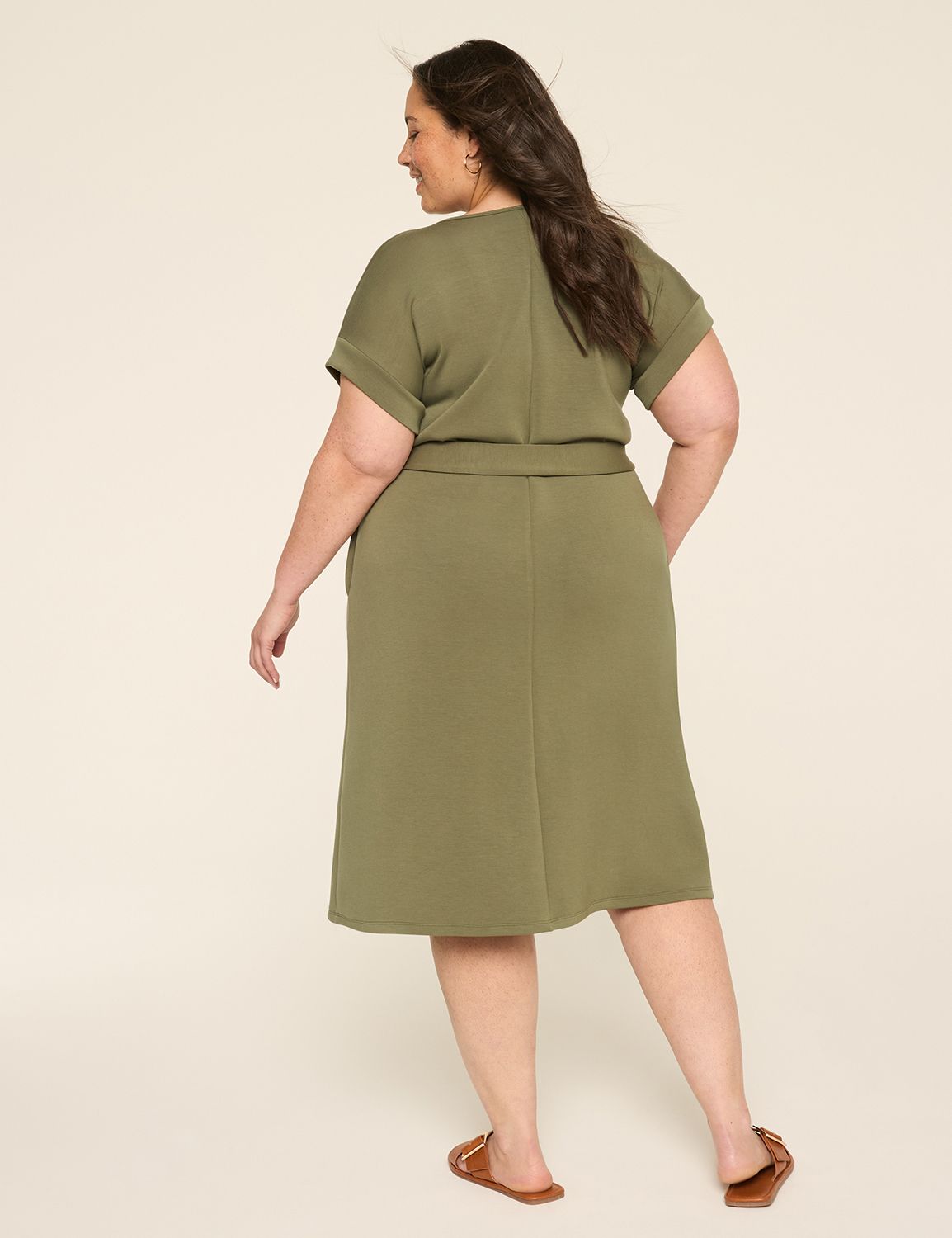 Journey Notch-Neck Dolman-Sleeve Dress