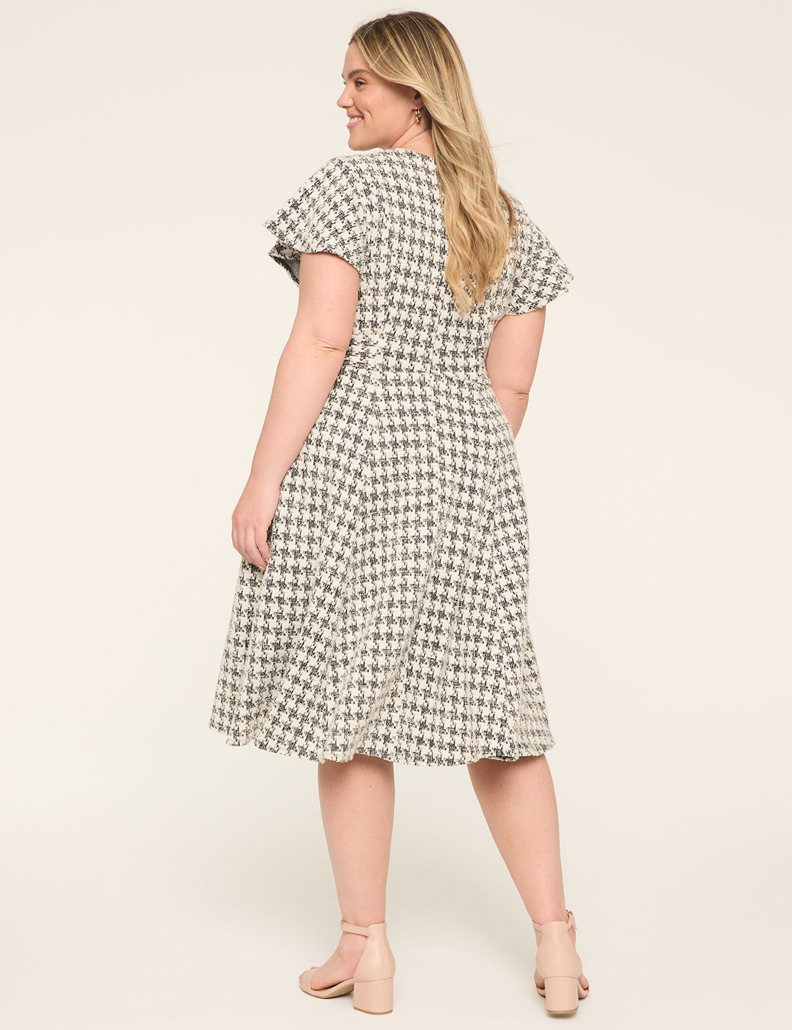 Lena V-Neck Level-Hem Jacquard Dress | LaneBryant