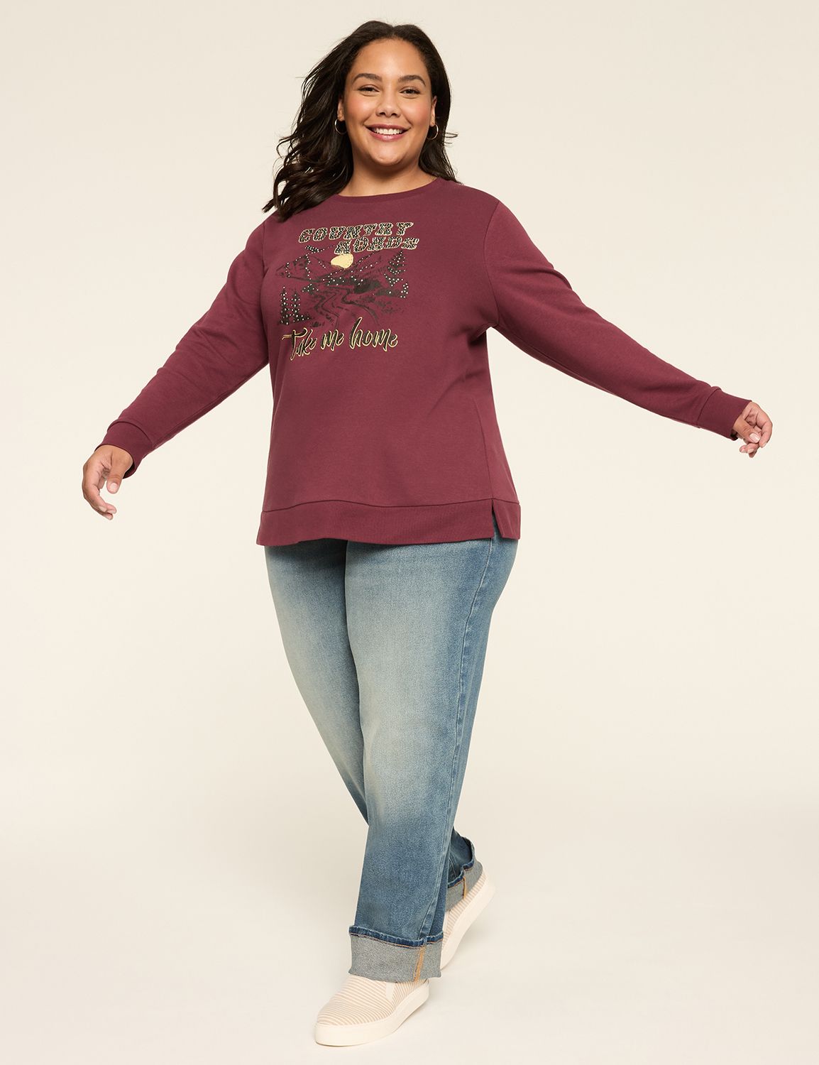 Long Sleeve Crew Neck Sweatshirt wi Product Image 3