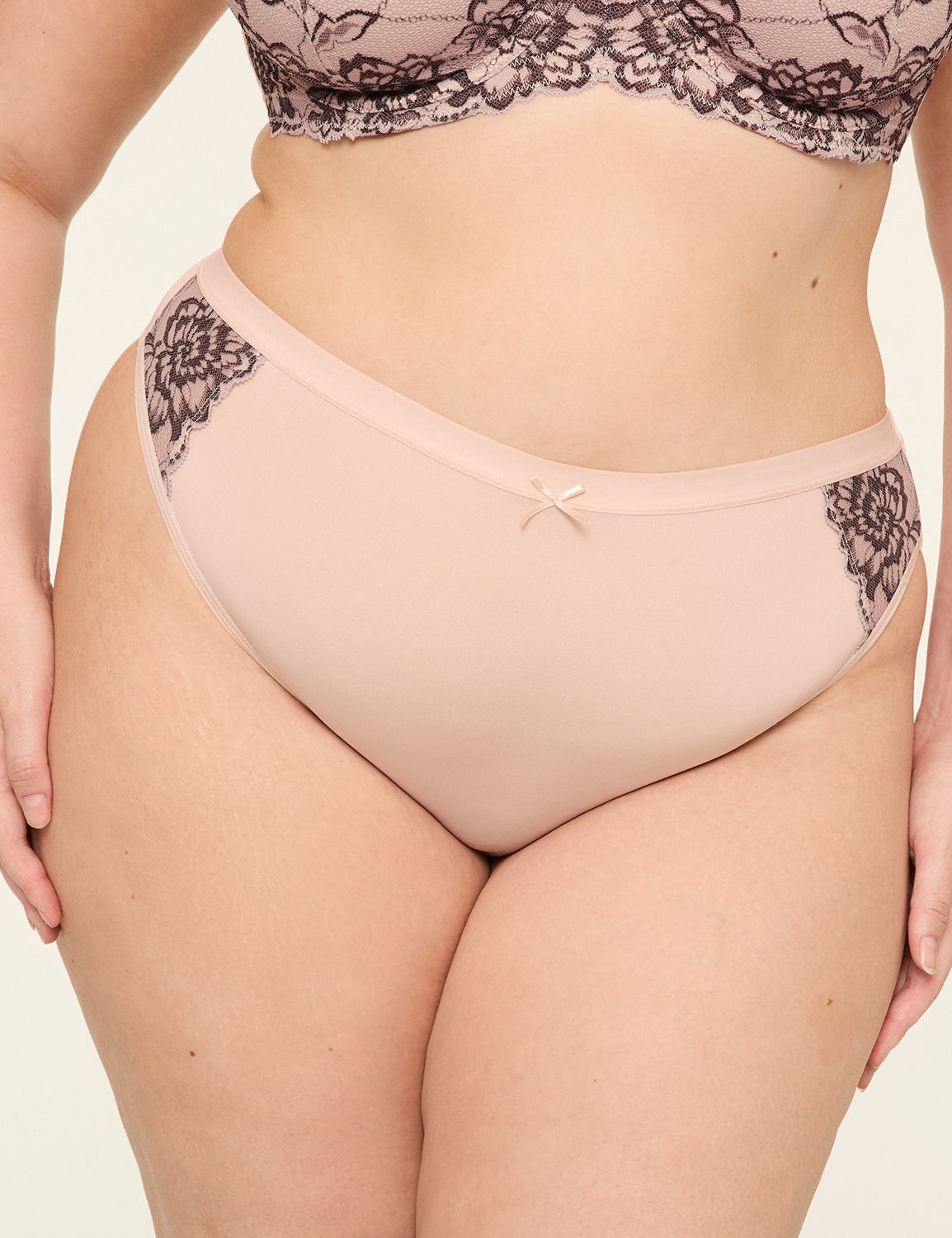 No-Show Lined-Lace French Cut Brief