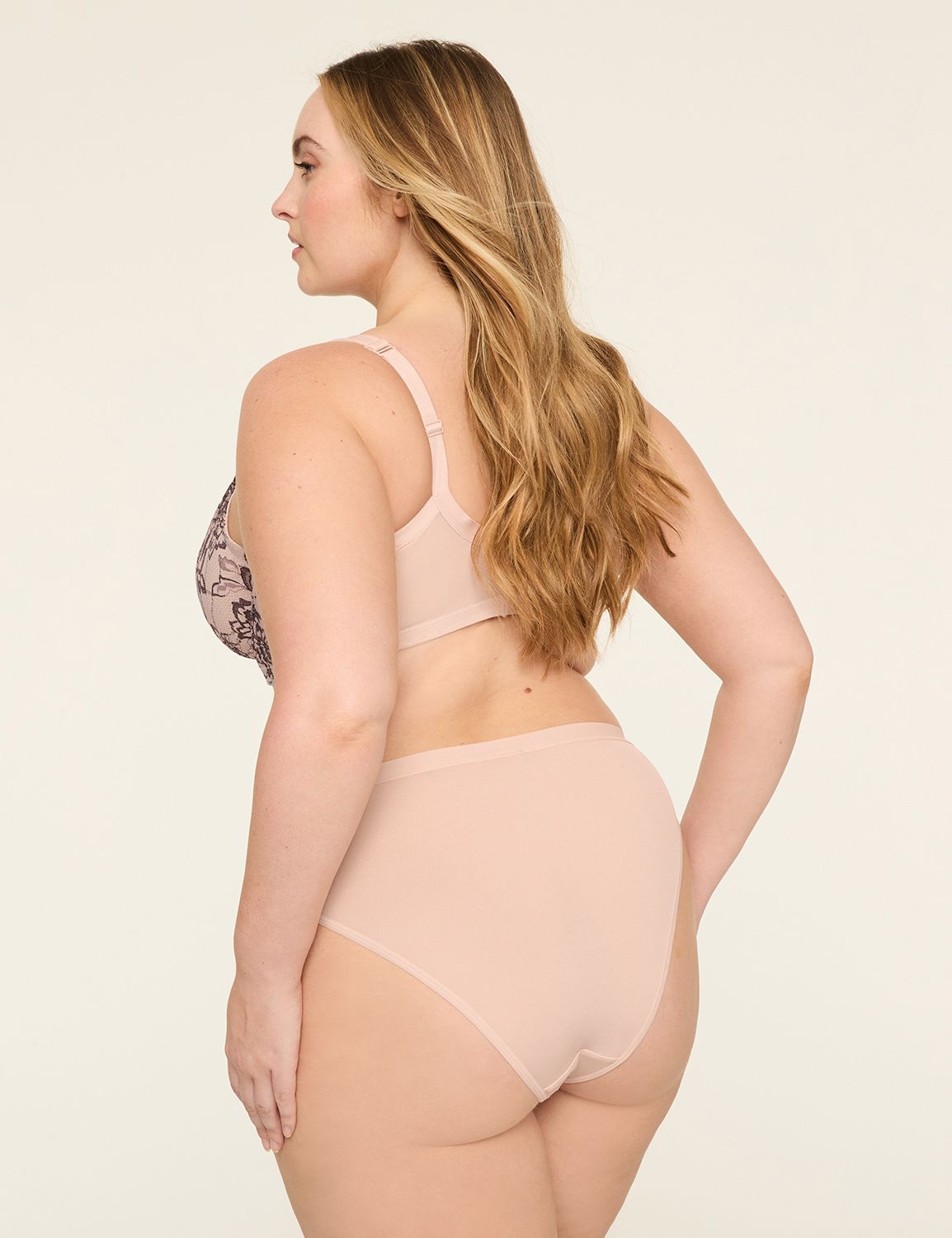No-Show Lined-Lace French Cut Brief