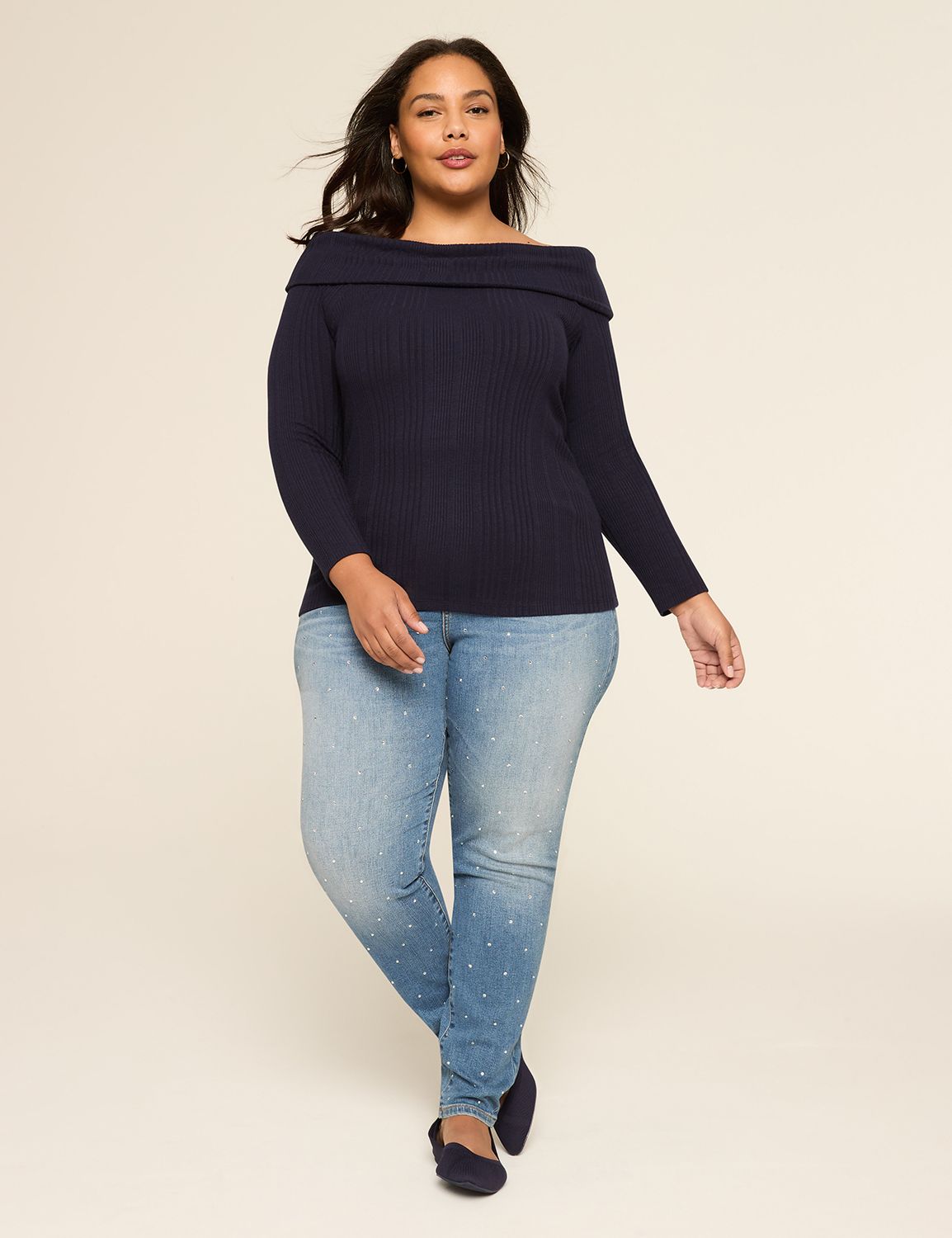 Long Sleeve Variegated Rib Off the Product Image 3