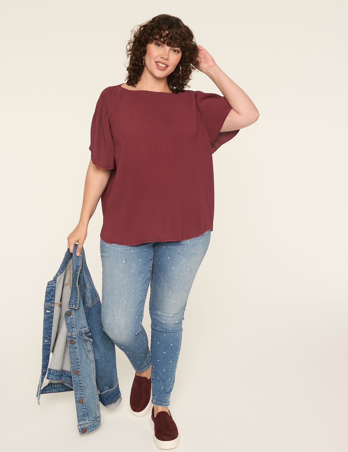 Classic Flutter Sleeve Pleated Popo Product Image 3
