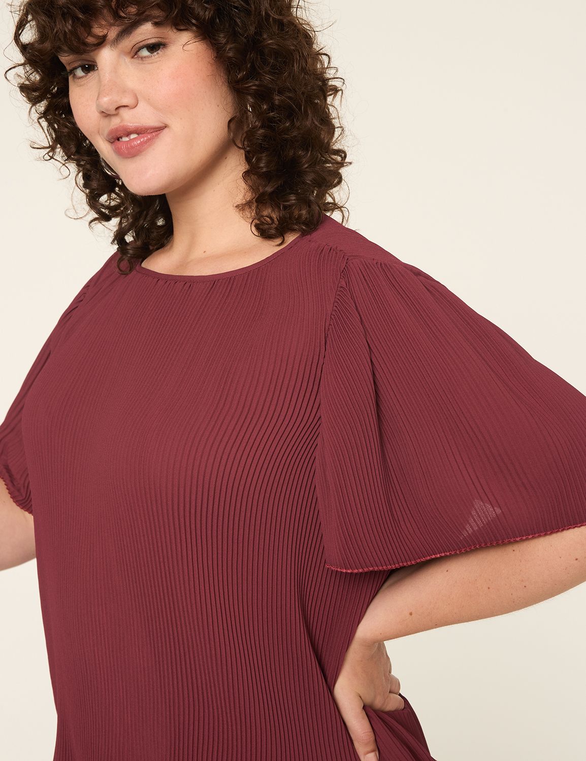Classic Flutter Sleeve Pleated Popo Product Image 4