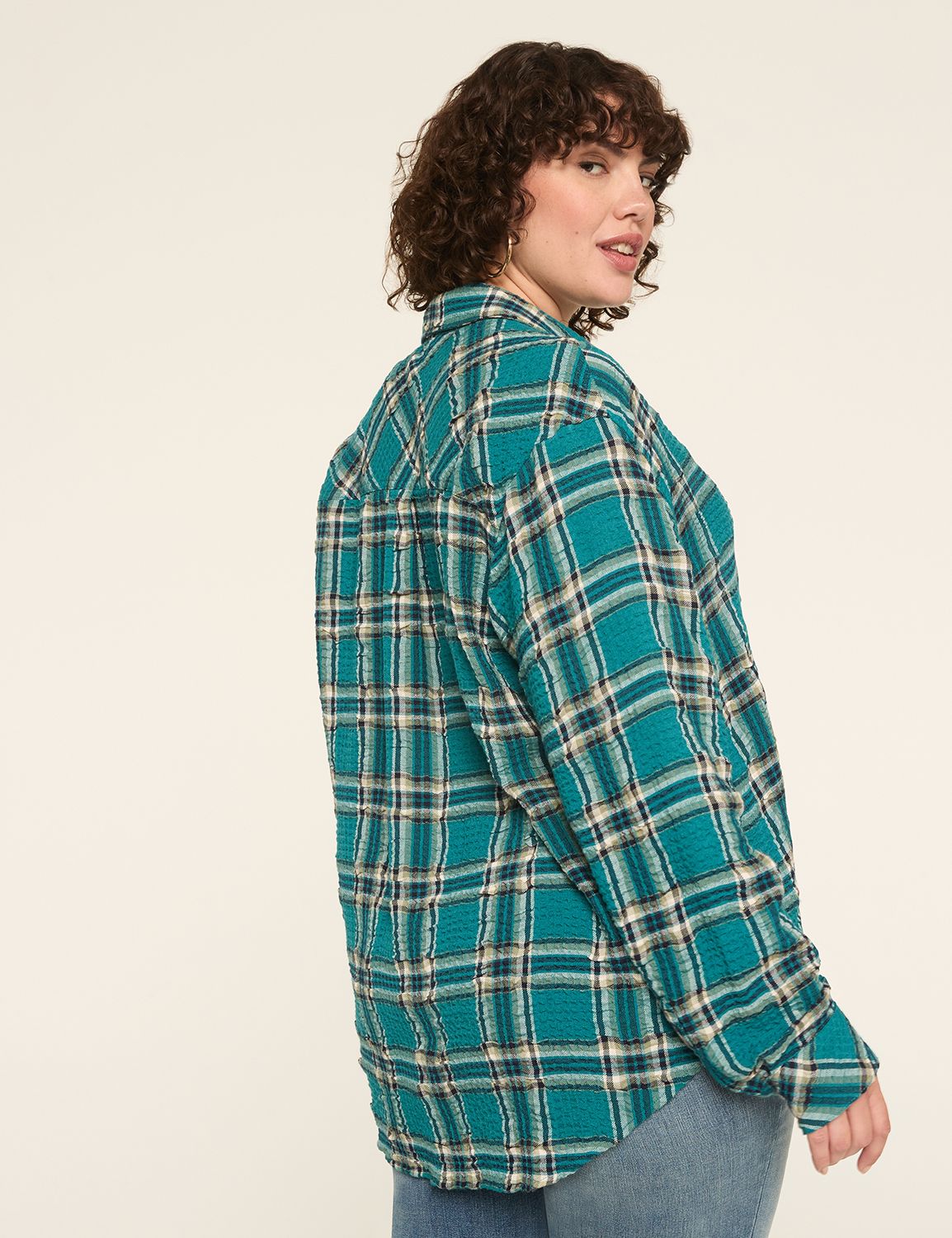 lane bryant dress shirts Classic Long Sleeve Button Down Cri