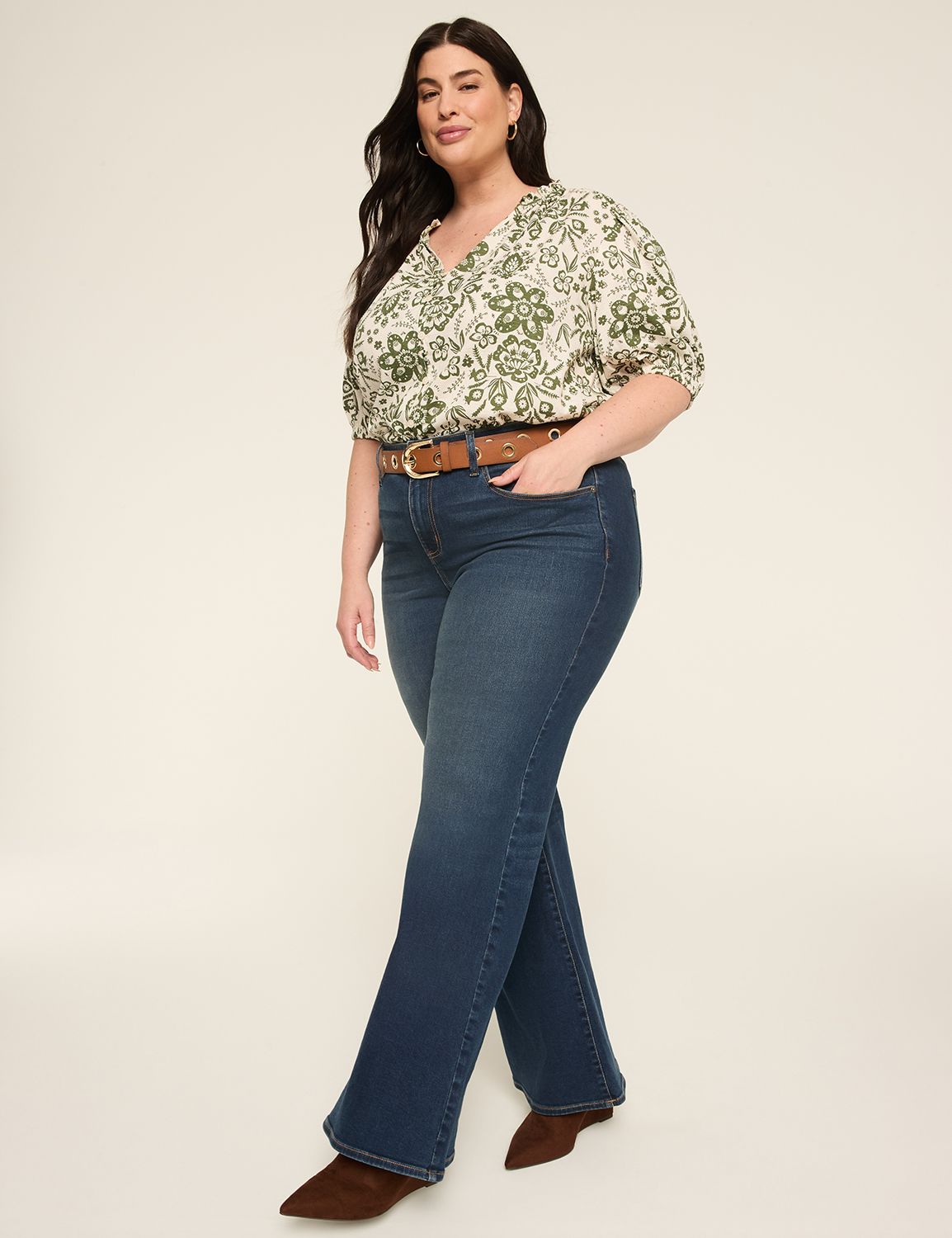 Classic Swing SS Split Neck Button Product Image 3