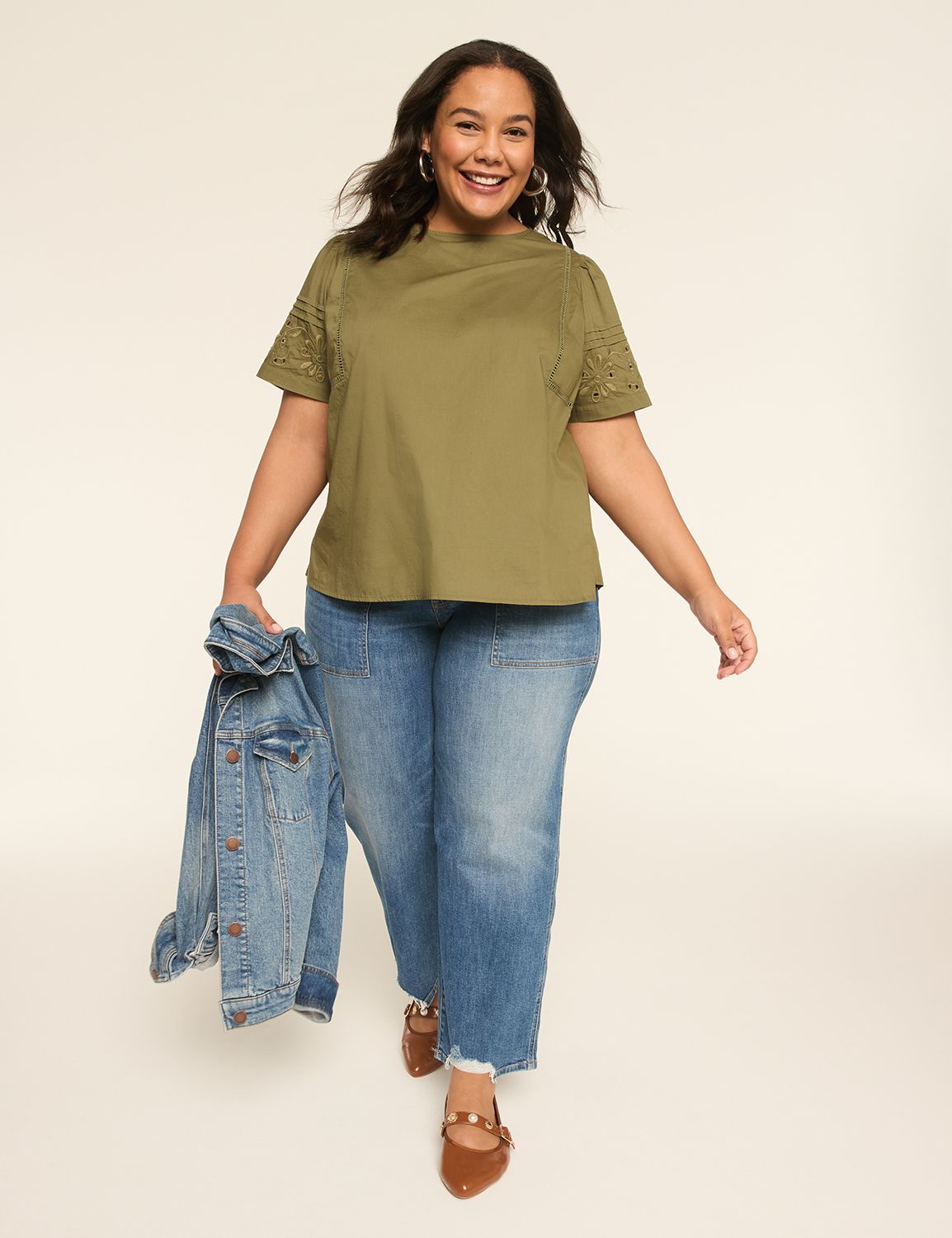 Classic Short Sleeve Flutter Crew N Product Image 3