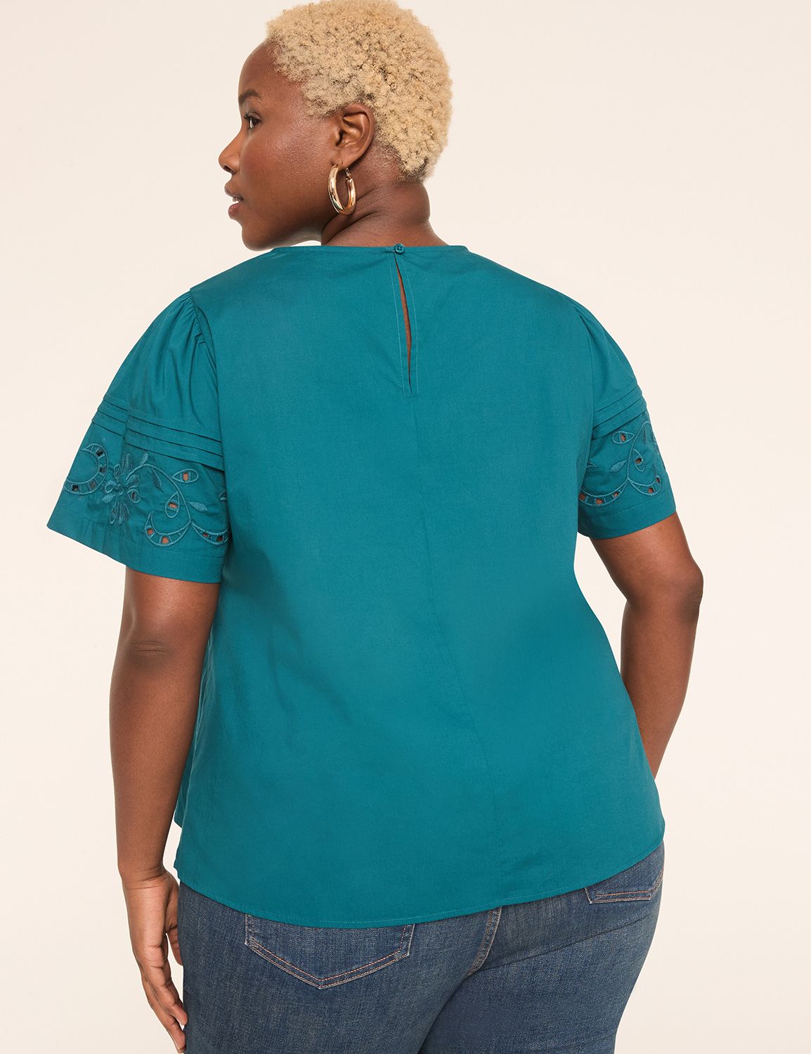 Classic Short Sleeve Flutter Crew N | LaneBryant