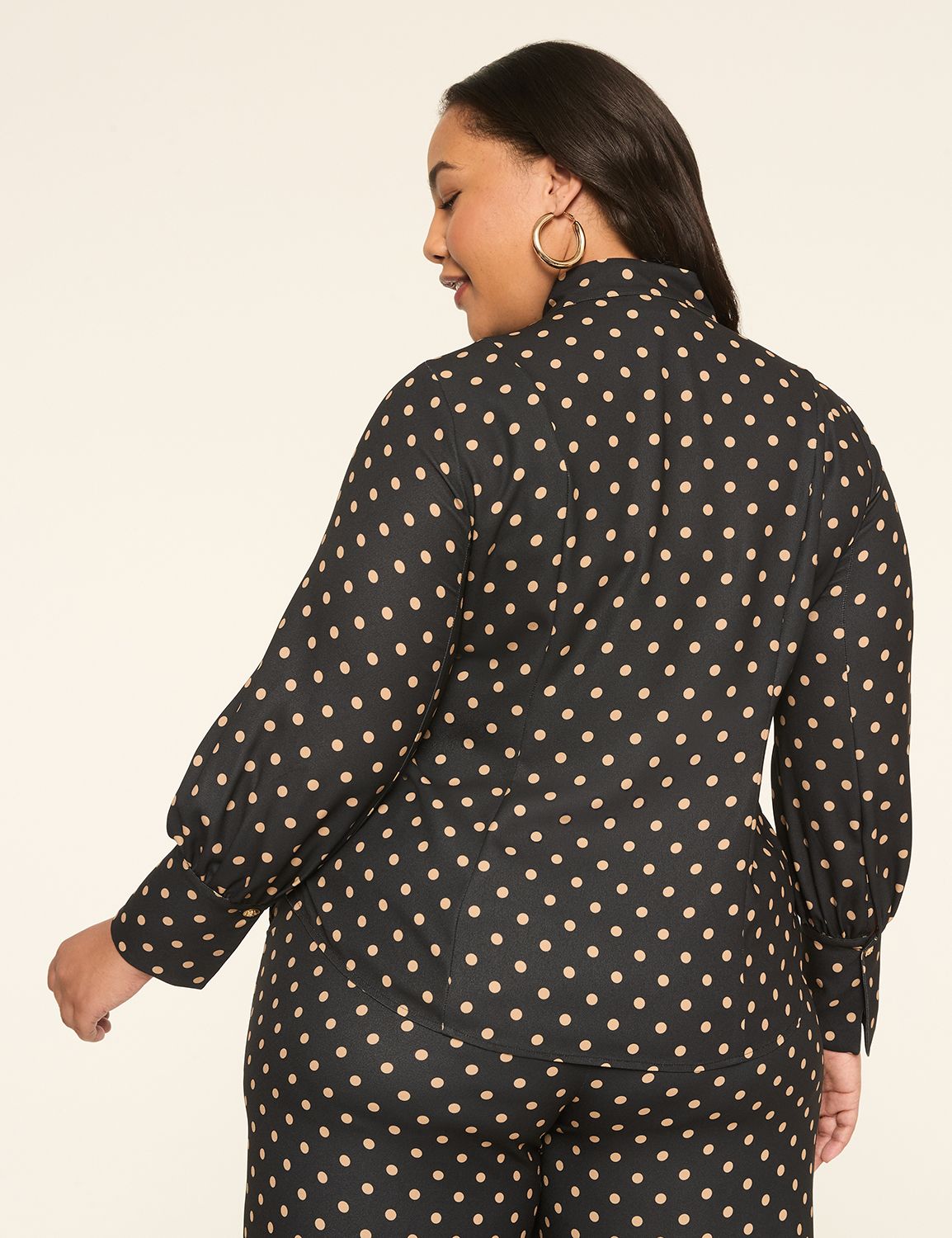 Classic LS Mock Neck Button Front B Product Image 2