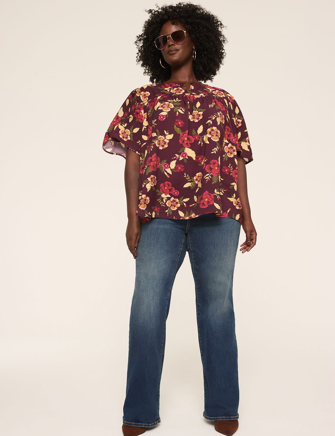 Swing Circle Sleeve Crew Neck Popov Product Image 3