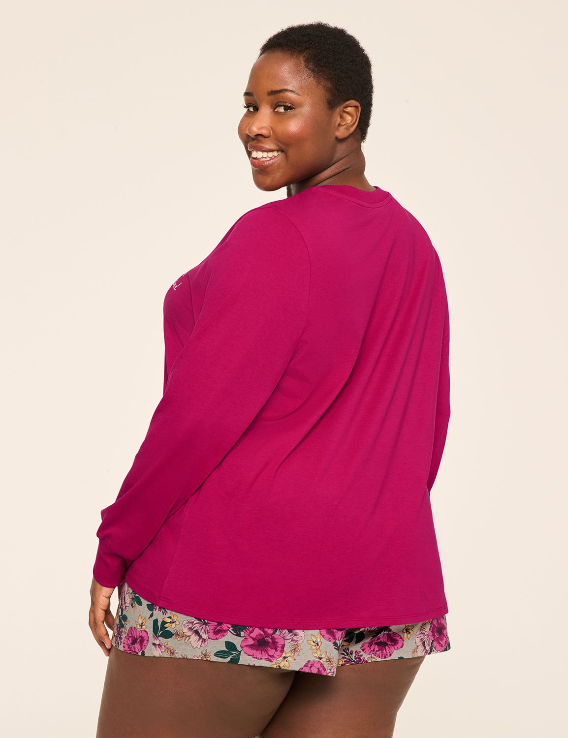 Comfy Cotton Long-Sleeve Tee & Short PJ Set