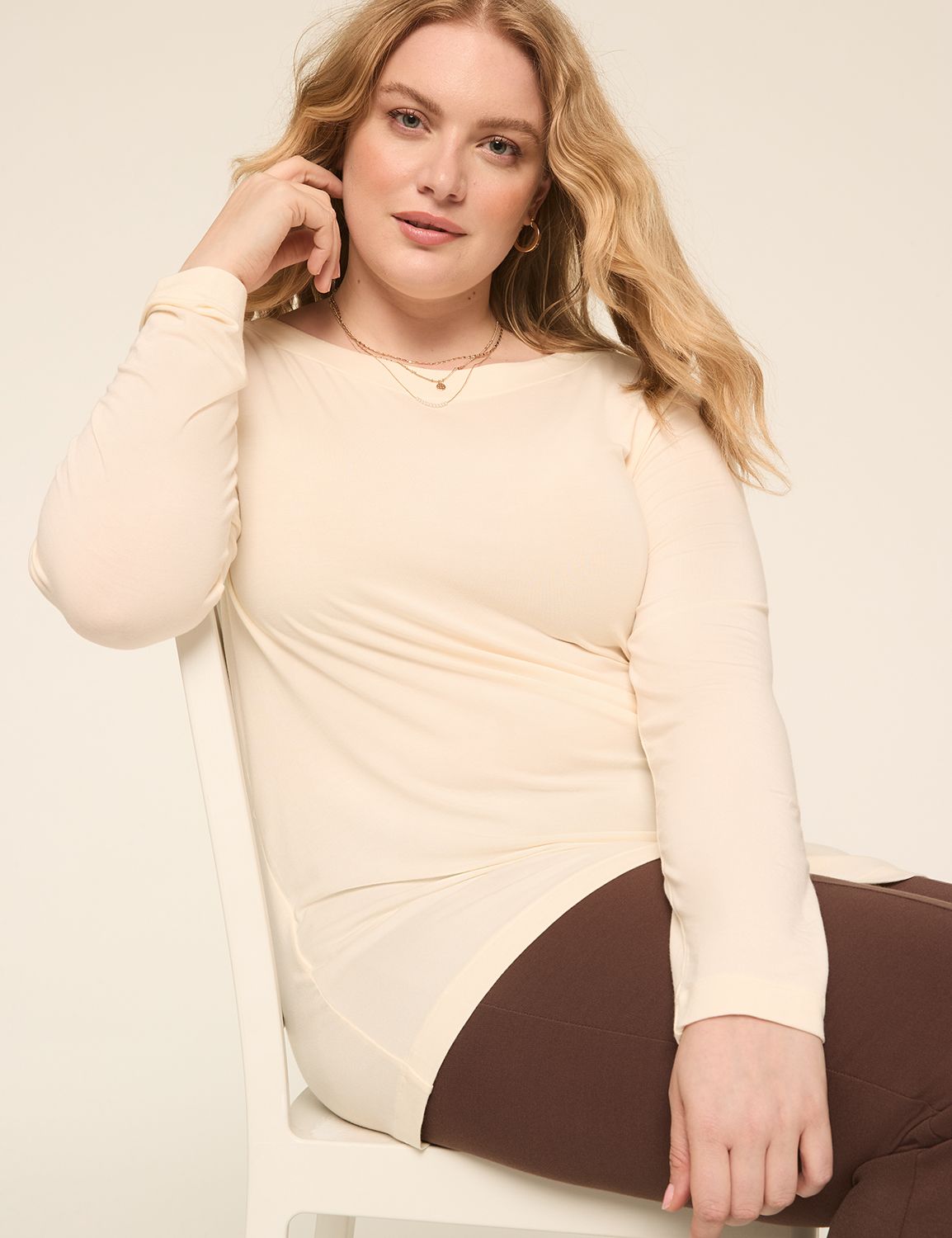 DreamFeel 3/4-Sleeve Boatneck Top