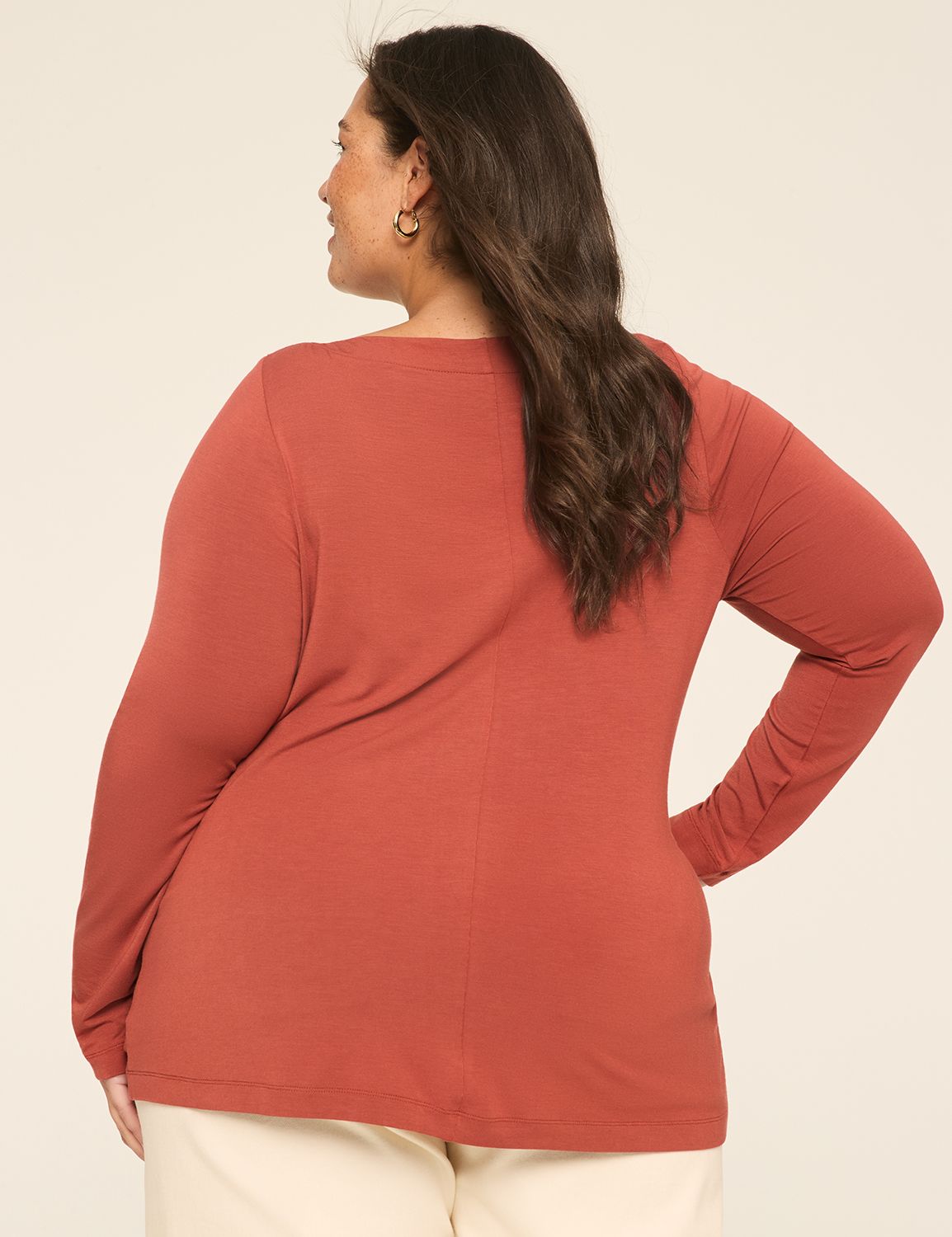 Casual 3/4 Sleeve Gallery Neck Top Product Image 2