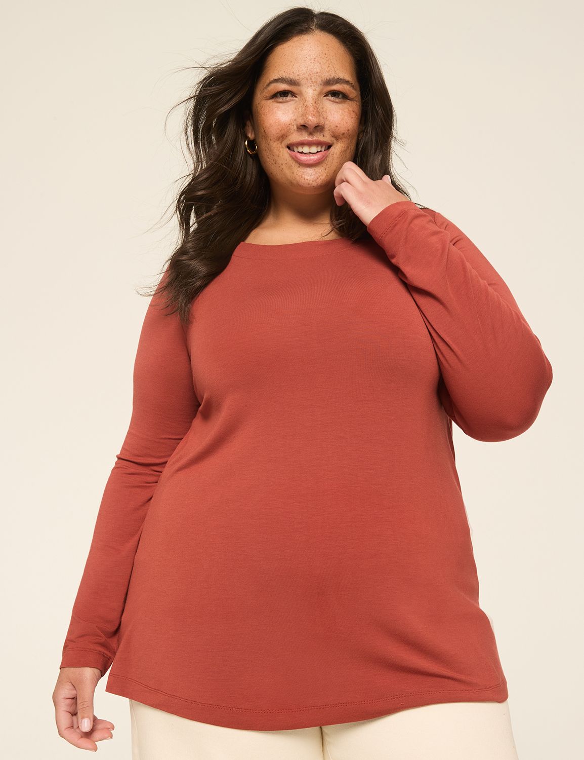 Casual 3/4 Sleeve Gallery Neck Top Product Image 4