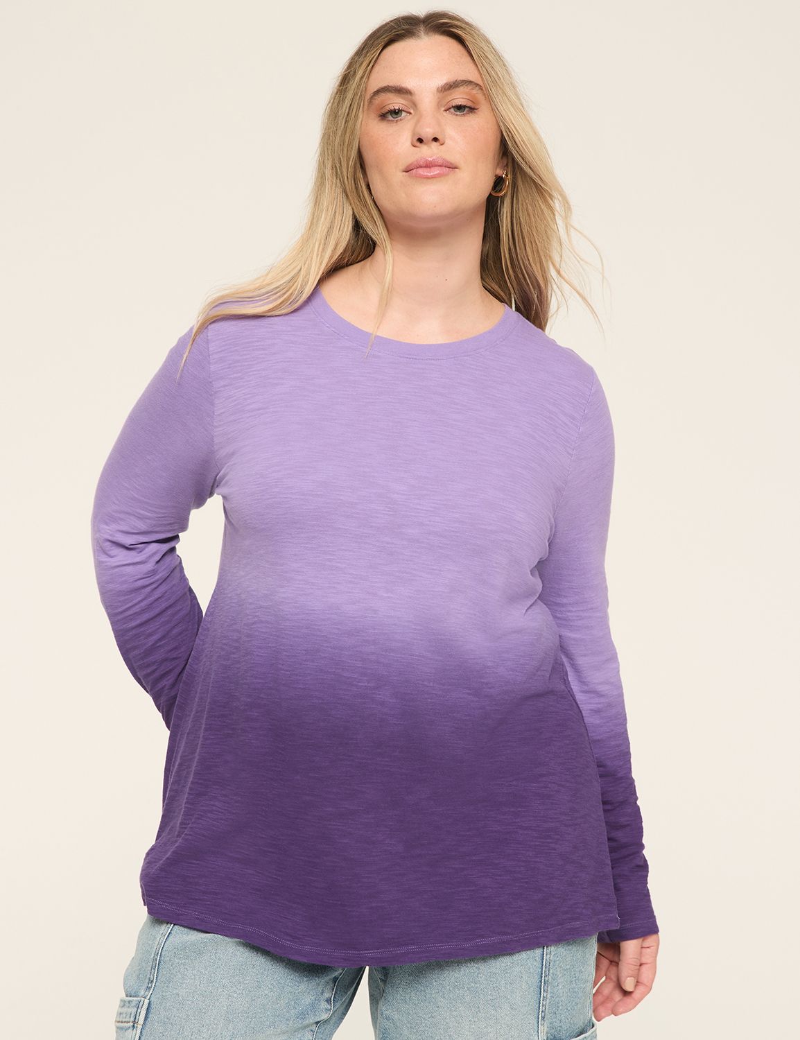 A.Jesdani Women's 3/4 Sleeve V-Neck Blouse - Plus Size Tunic Top, High-Low Hem, Dark Blue, Size M