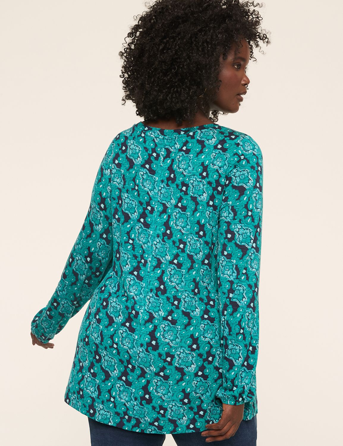 Blouson-Sleeve V-Neck Top