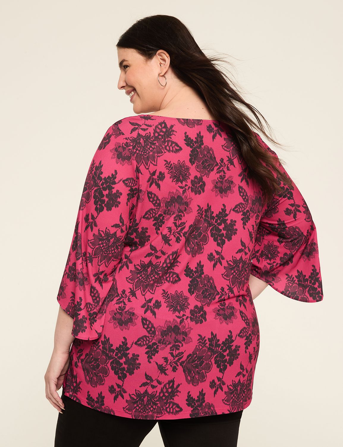 3/4-Sleeve V-Neck Tunic Top