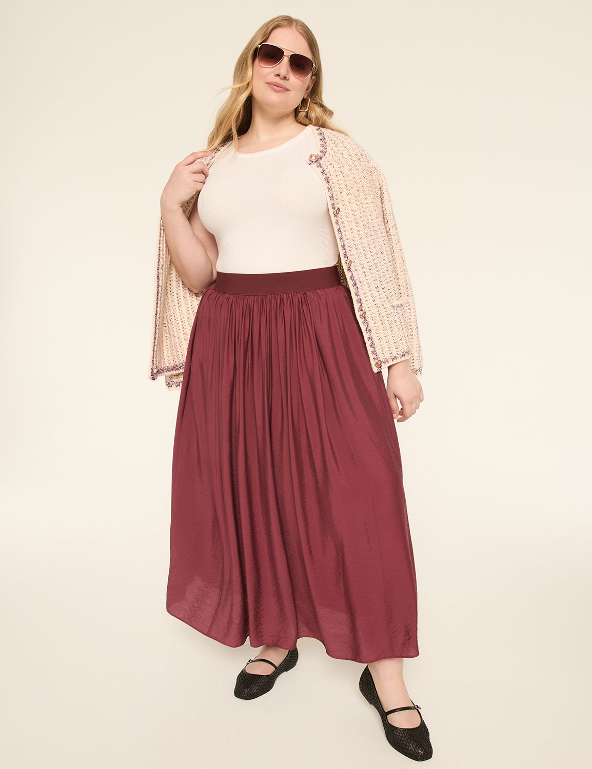 SHIRRED MAXI SKIRT 1146763 Product Image 3
