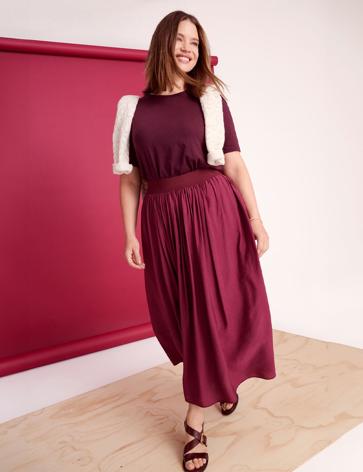 SHIRRED MAXI SKIRT 1146763 Product Image 4