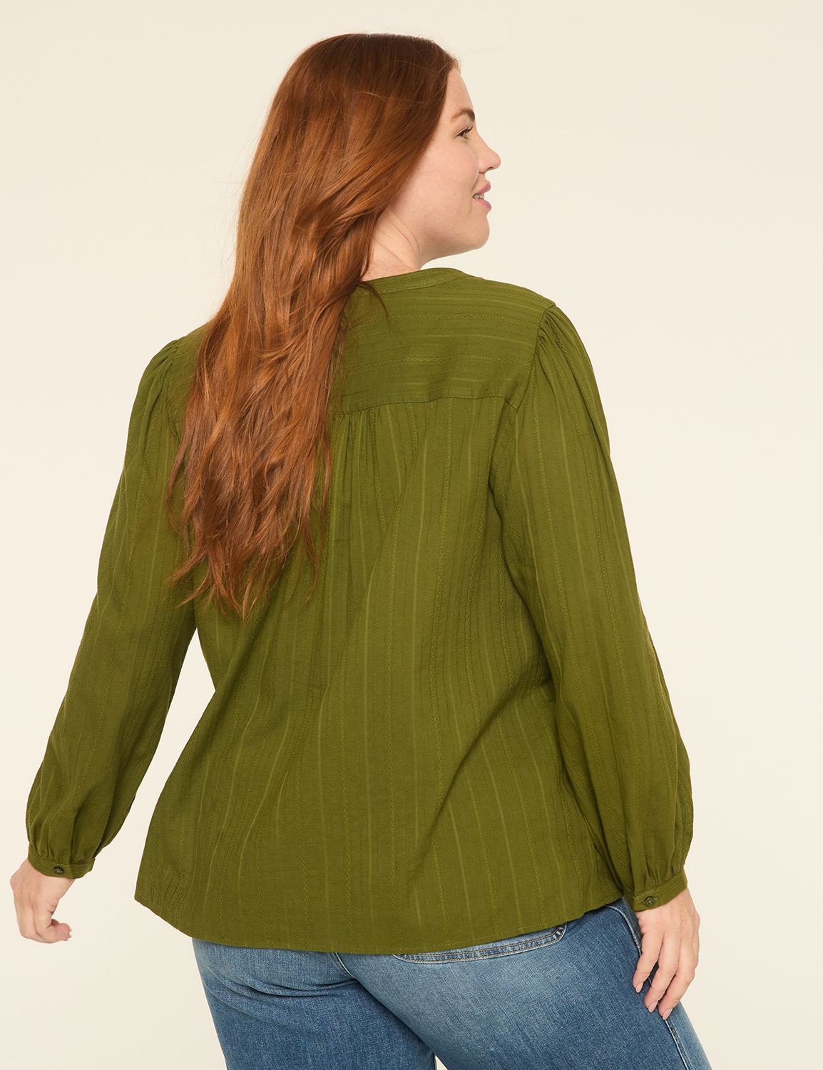Classic LS Split Neck Popover Blous | LaneBryant