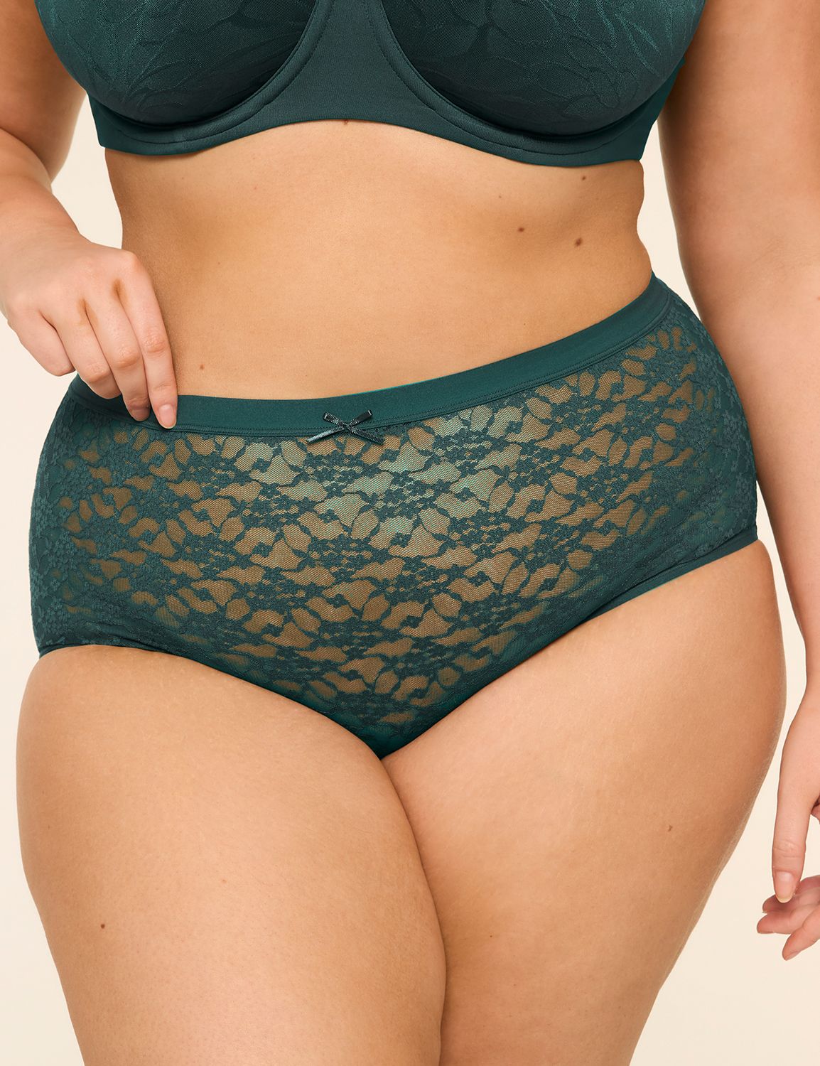 Allover Lace High-Leg Brief Panty