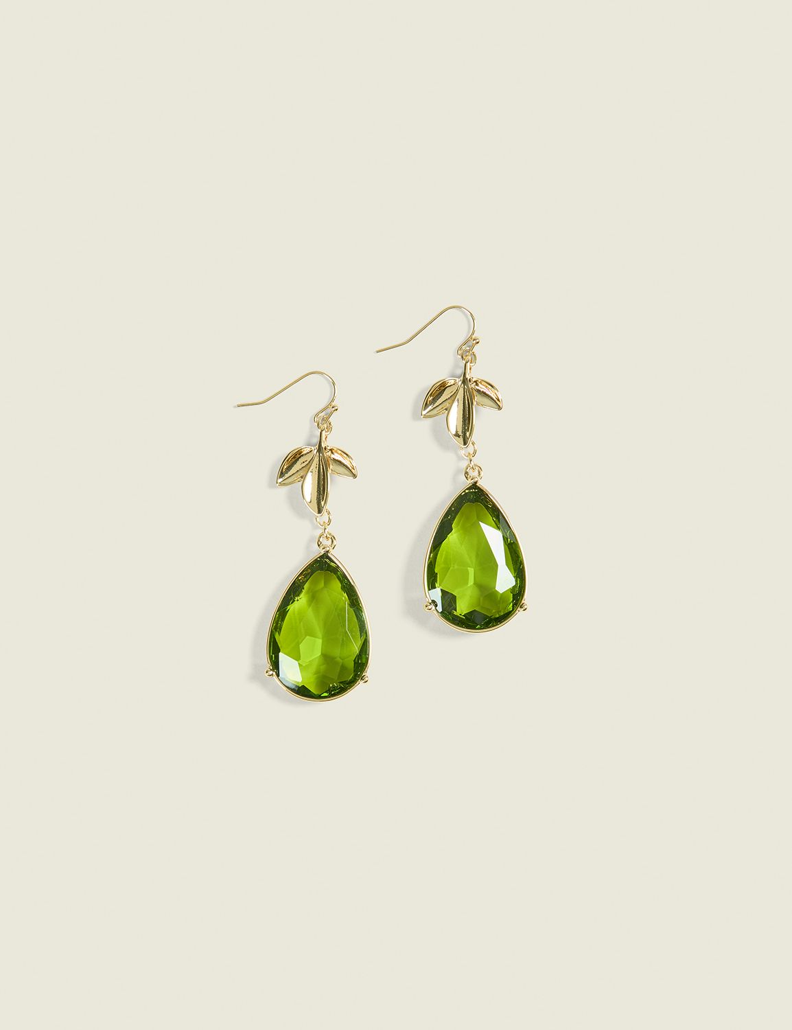 Green Multi Stone Golden Drop Earrings