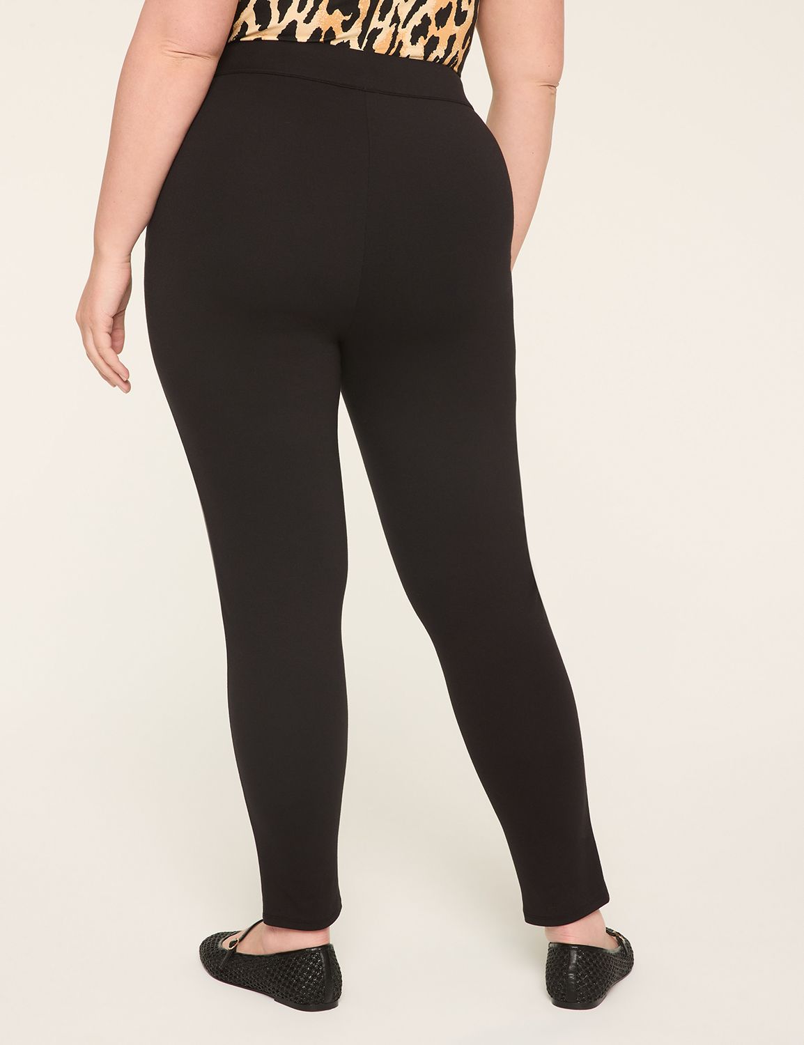 Faux-Leather & Ponte Pull-On High-Rise Legging