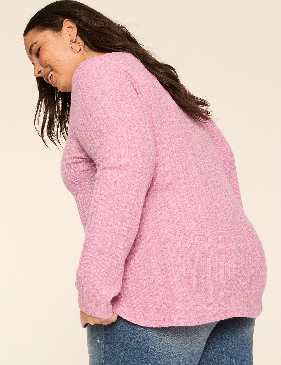 Casual Long Sleeve V-Notch Neck Tun Product Image 2