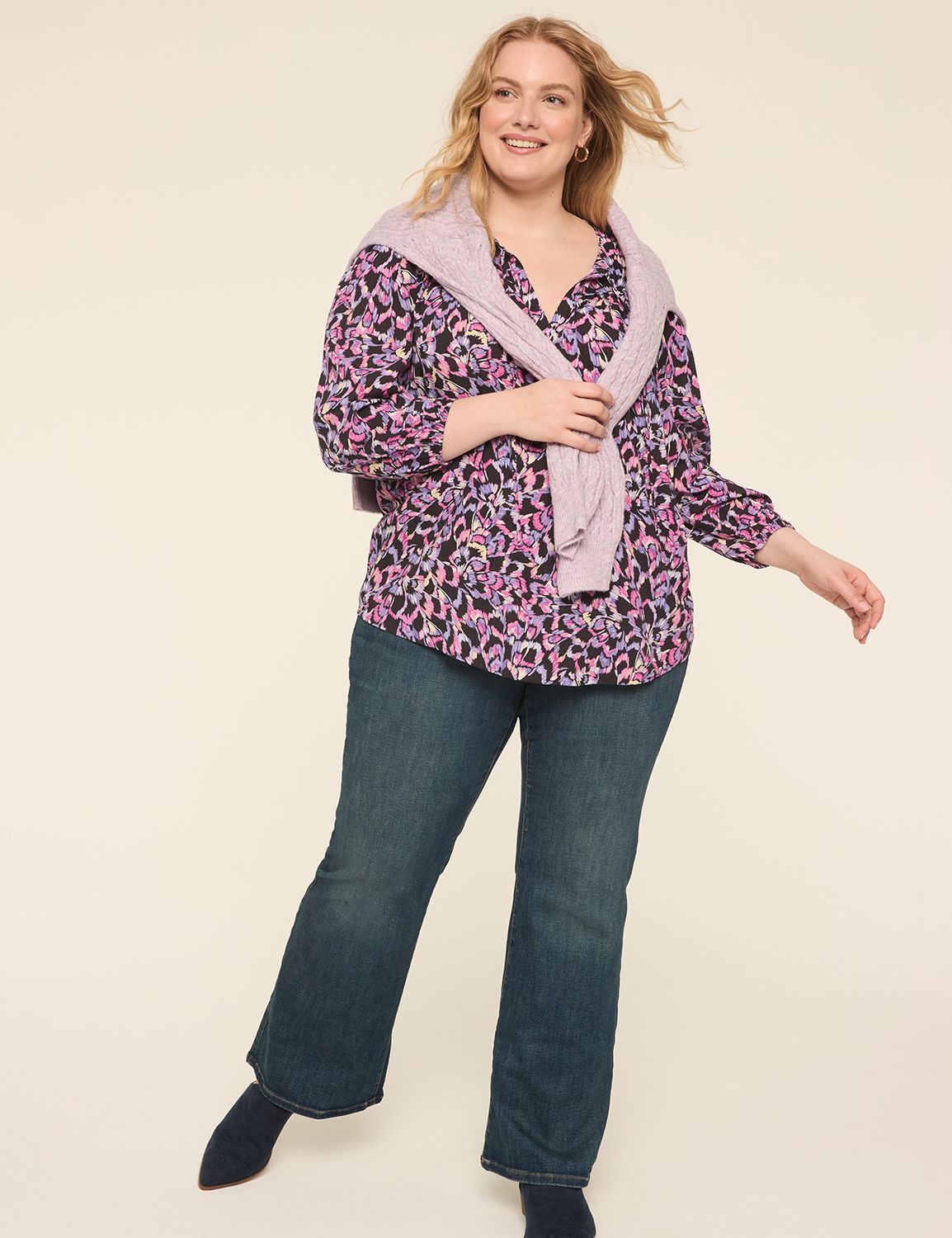 Classic Bracelet Sleeve Split Neck Product Image 3