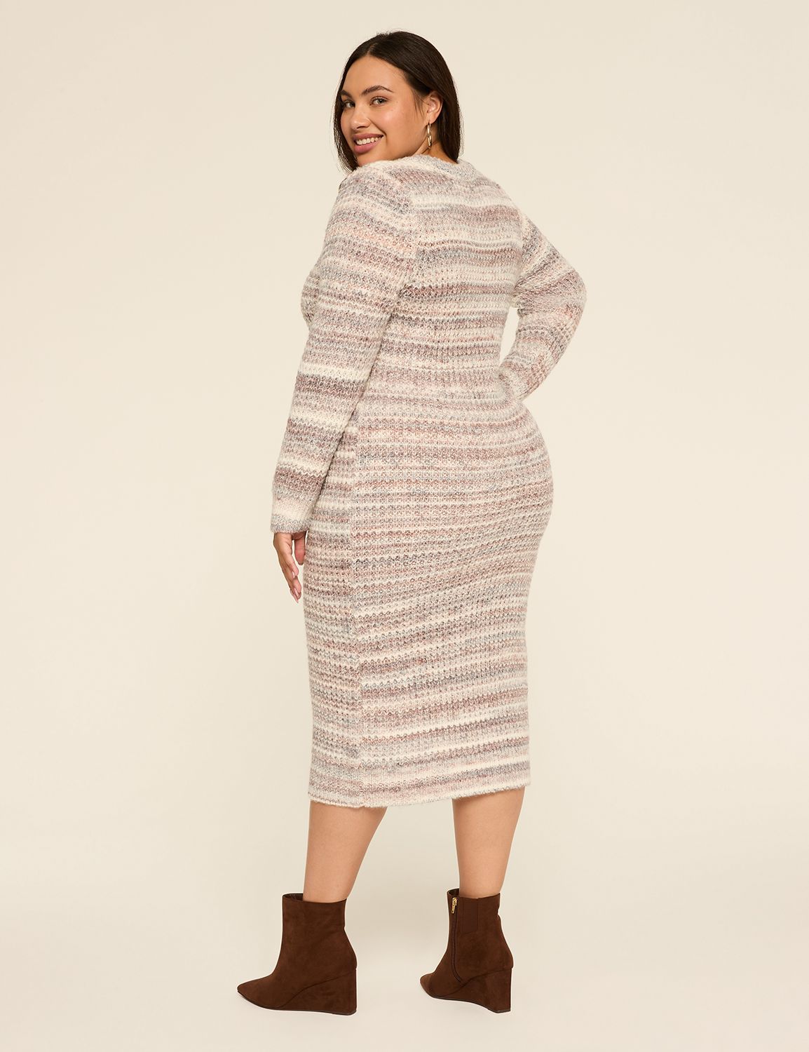 Long-Sleeve Crew-Neck Sweater Dress