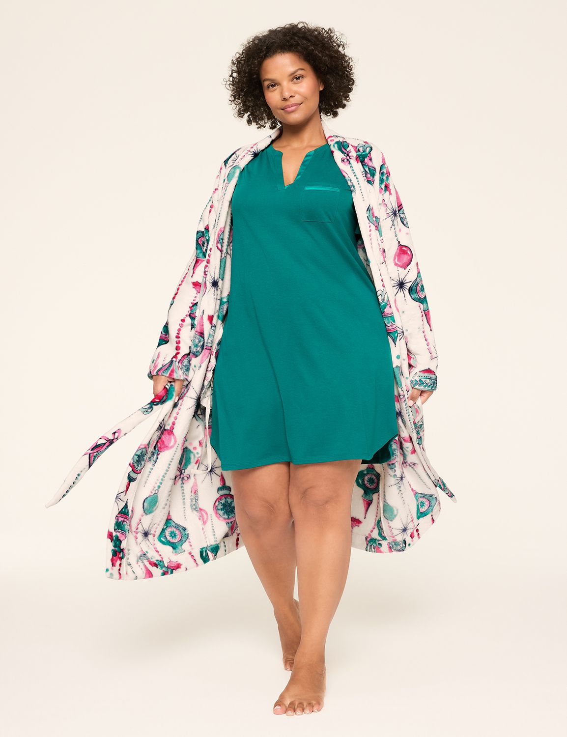 Printed Fleece Midi Robe 1147387 F Product Image 3