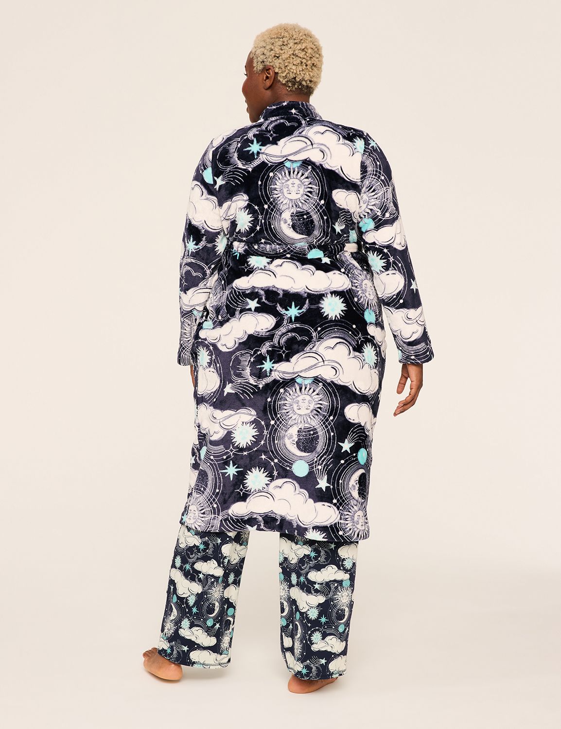 Printed Fleece Midi Robe 1147387 F | LaneBryant