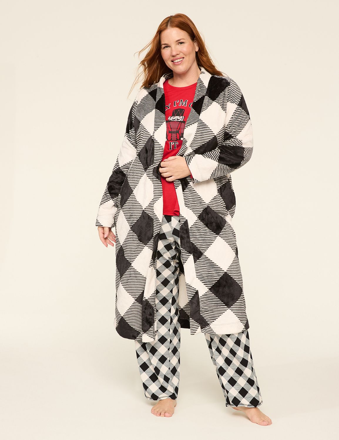 Printed Fleece Midi Robe 1147387 F Product Image 3