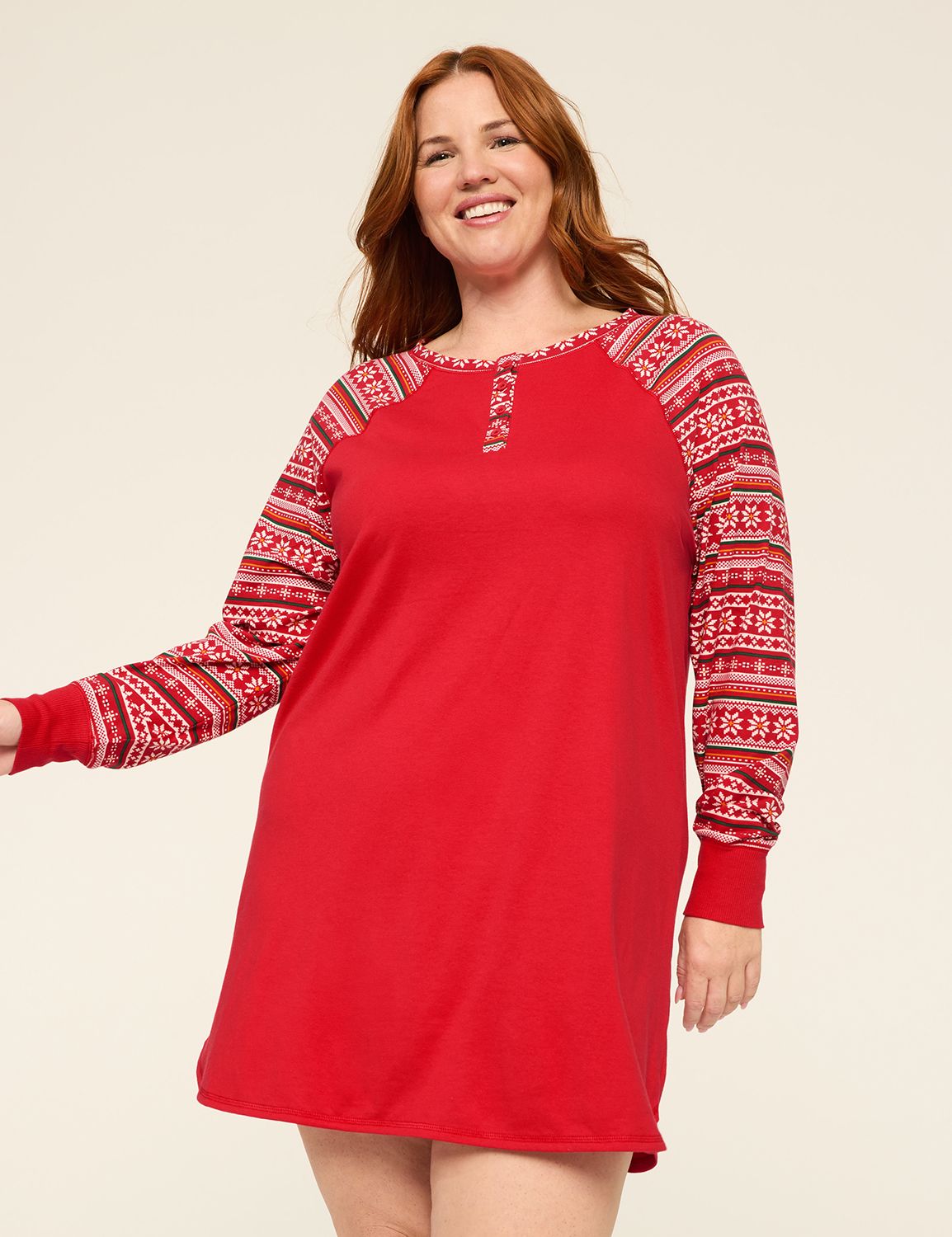 Comfy Cotton Henley Sleepshirt