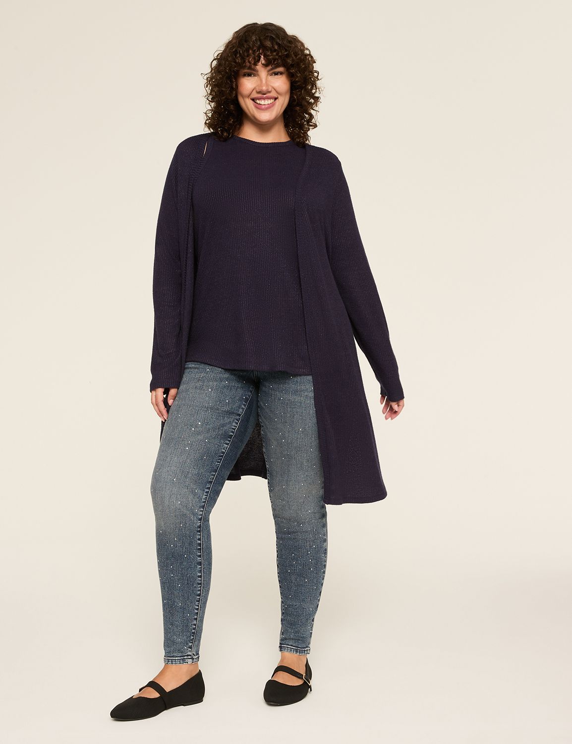 Long Sleeve Open Front Overpiece w/ Product Image 1