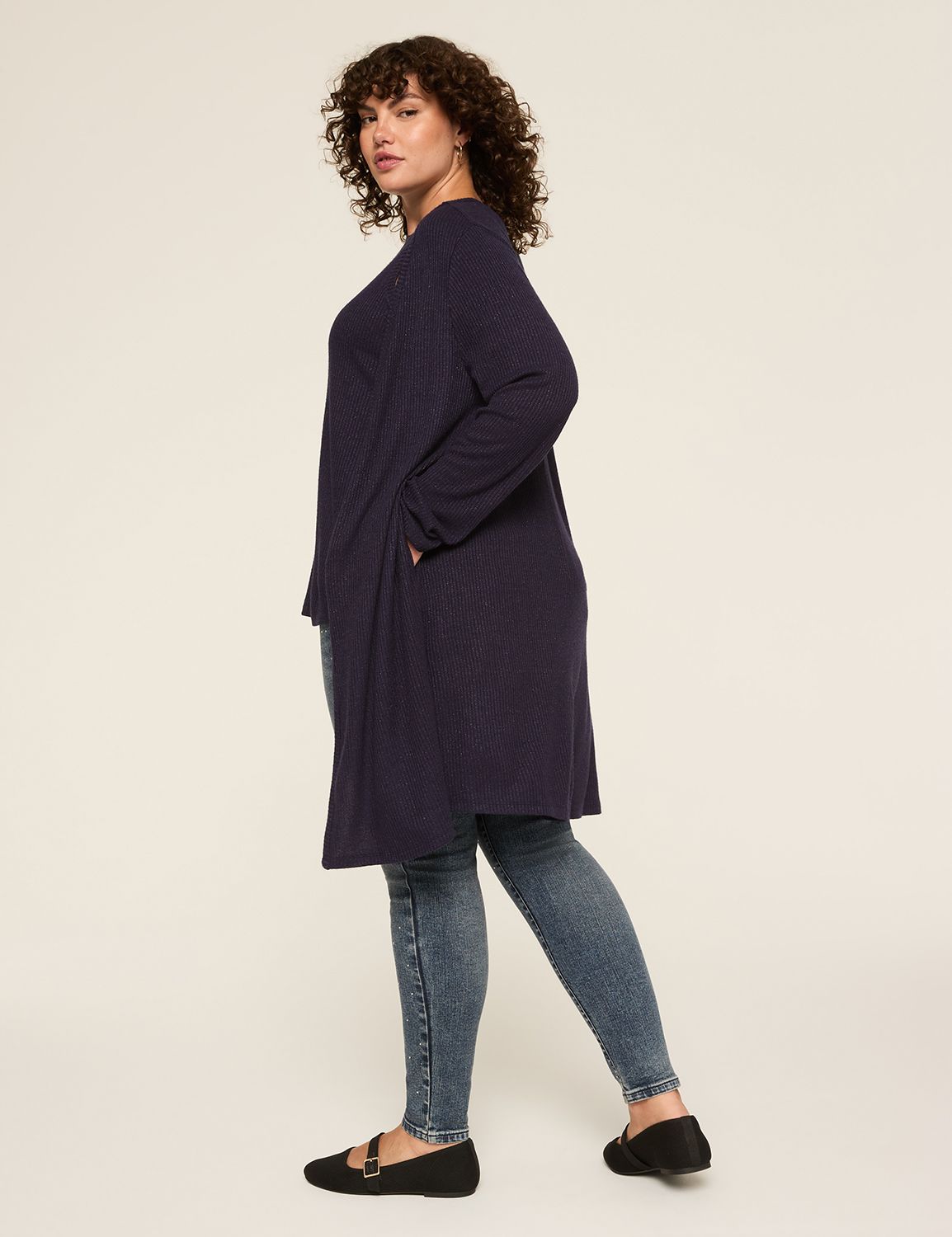 Long Sleeve Open Front Overpiece w/ Product Image 2