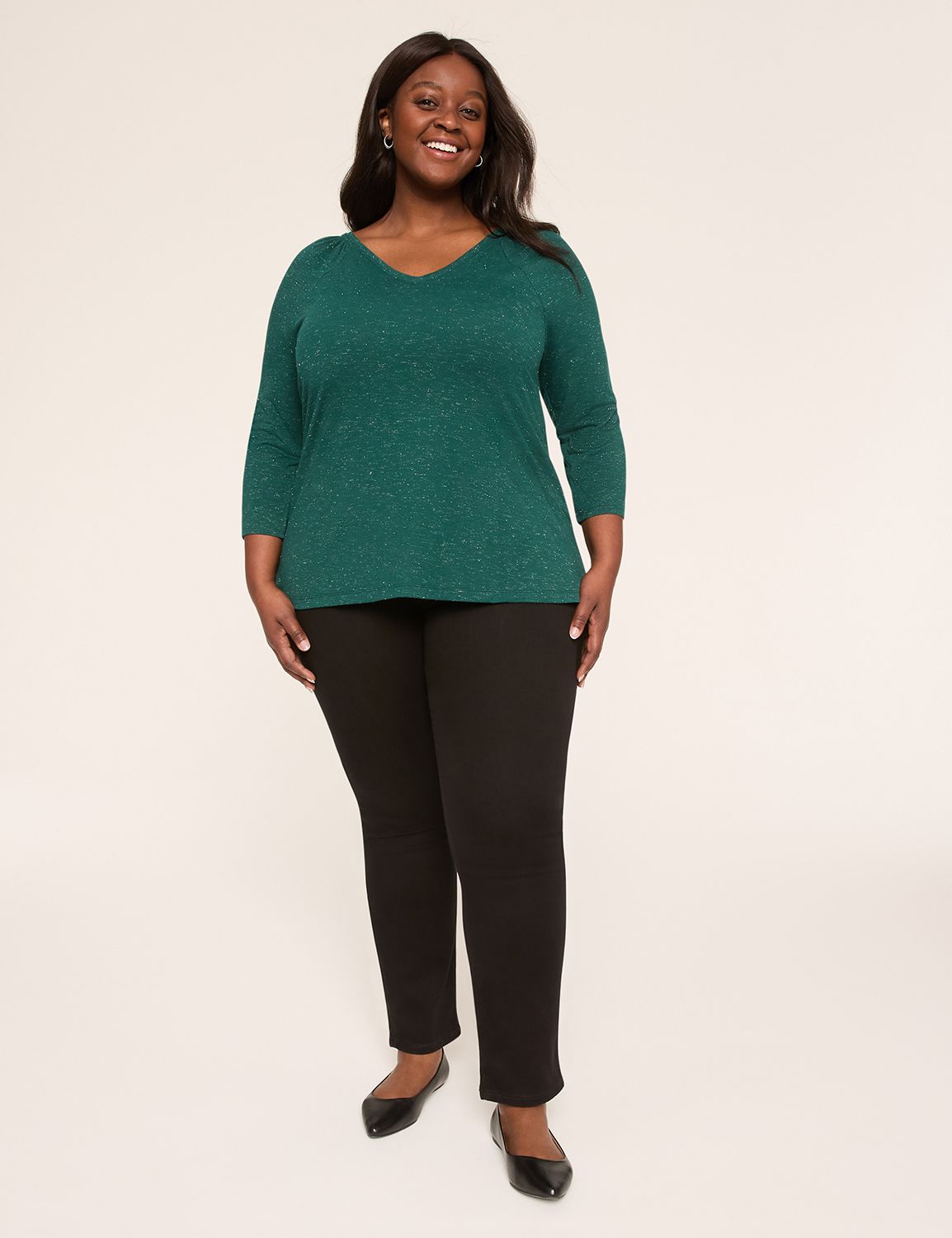 Long Sleeve Raglan Smocked Shoulder Product Image 3