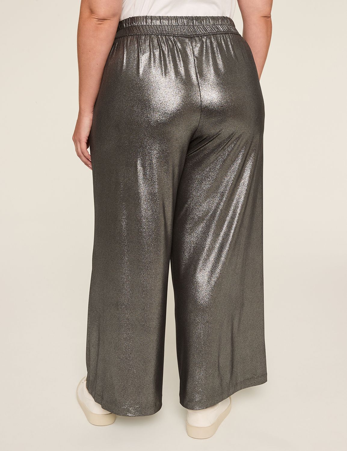 Foil Shimmer Matte Jersey Pull-On Drawstring Pant