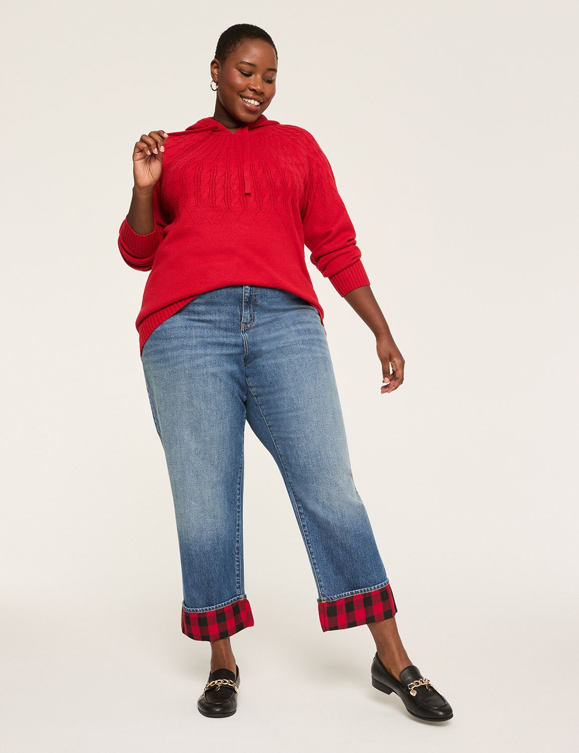 Classic Long Sleeve Cable Sweater H Product Image 3