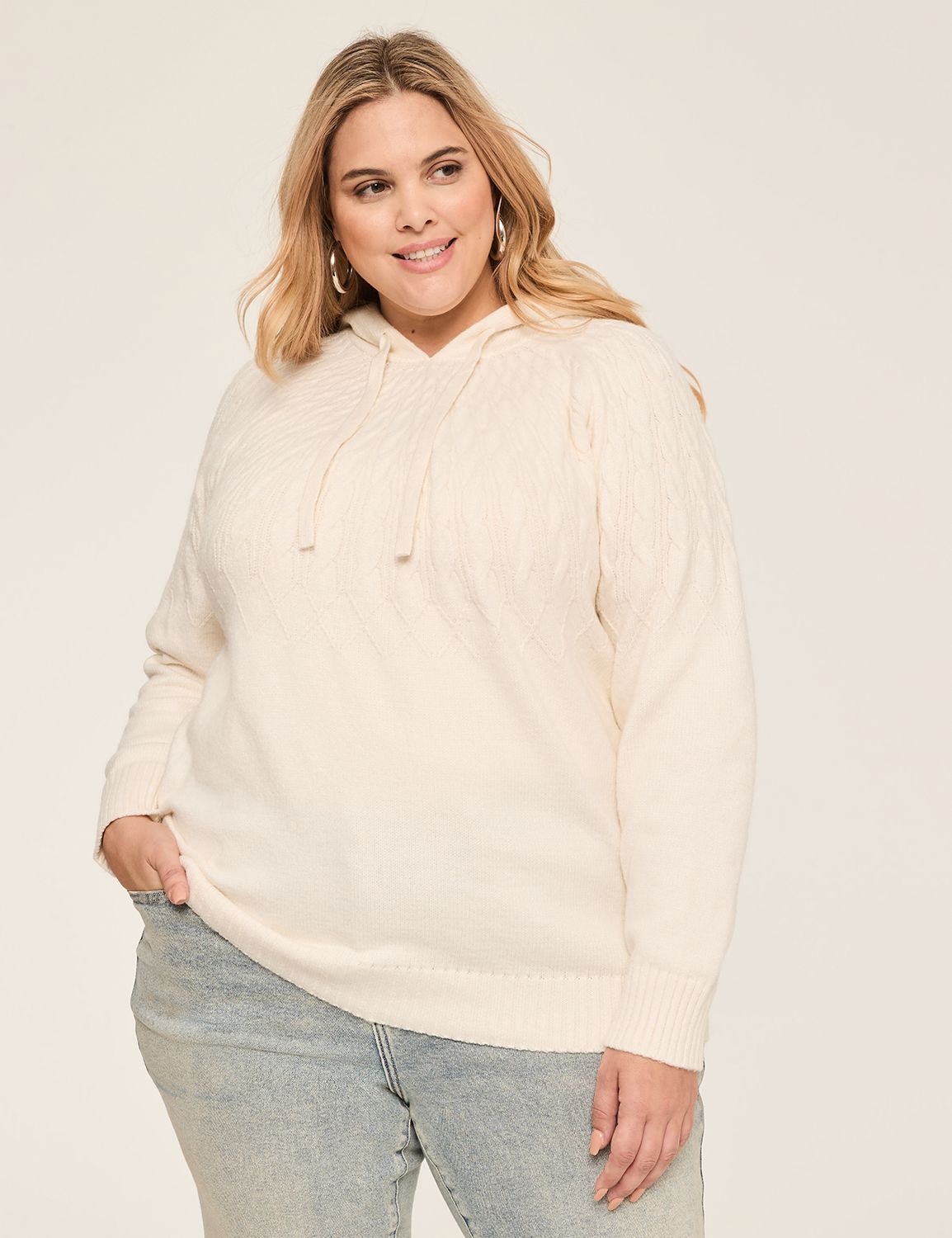 Cable Knit Hoodie Sweater