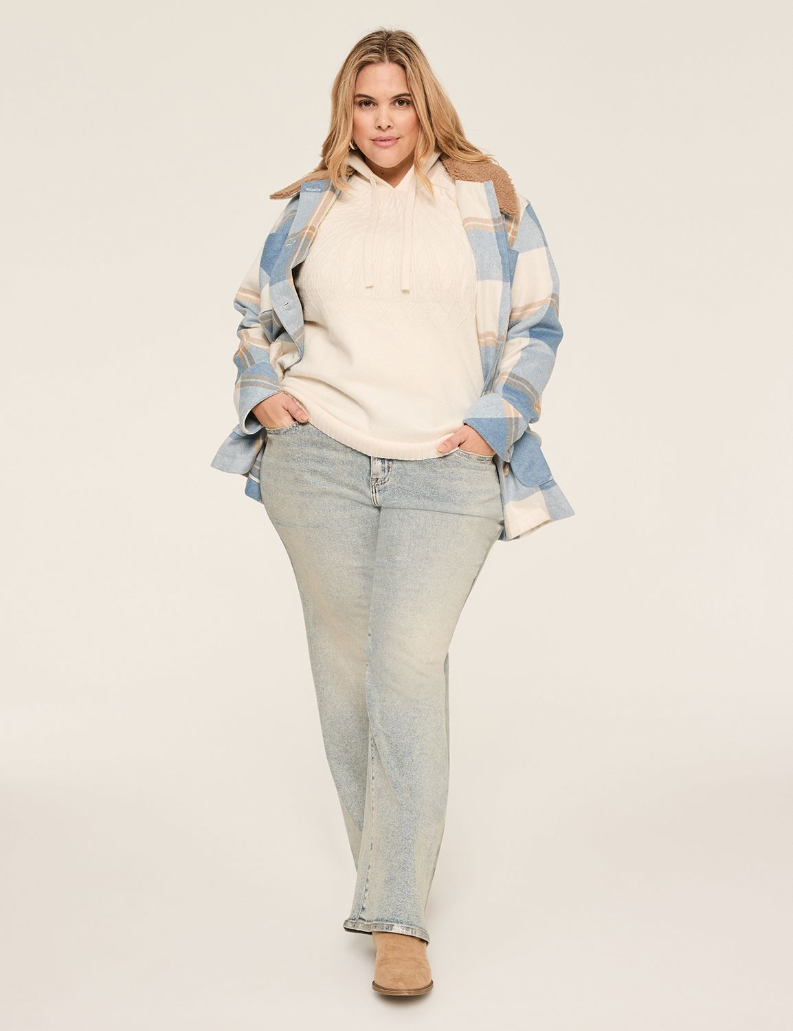 Classic Long Sleeve Cable Sweater H Product Image 3