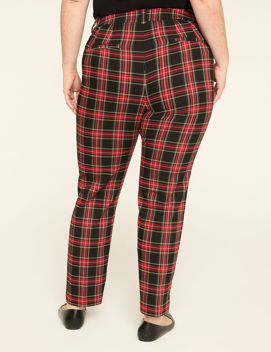 4-Season Plaid Slim Ankle Pant