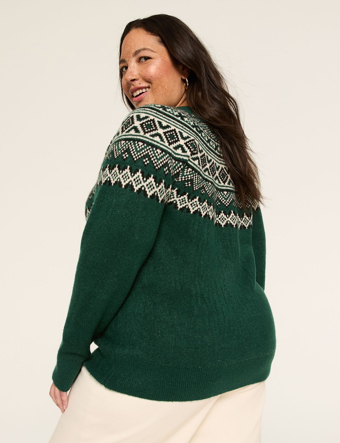 Fair Isle Crew-Neck Pullover Sweater